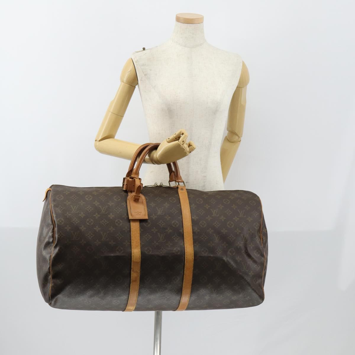 LOUIS VUITTON Monogram Keepall 60 Boston Bag M41422 LV Auth 152325