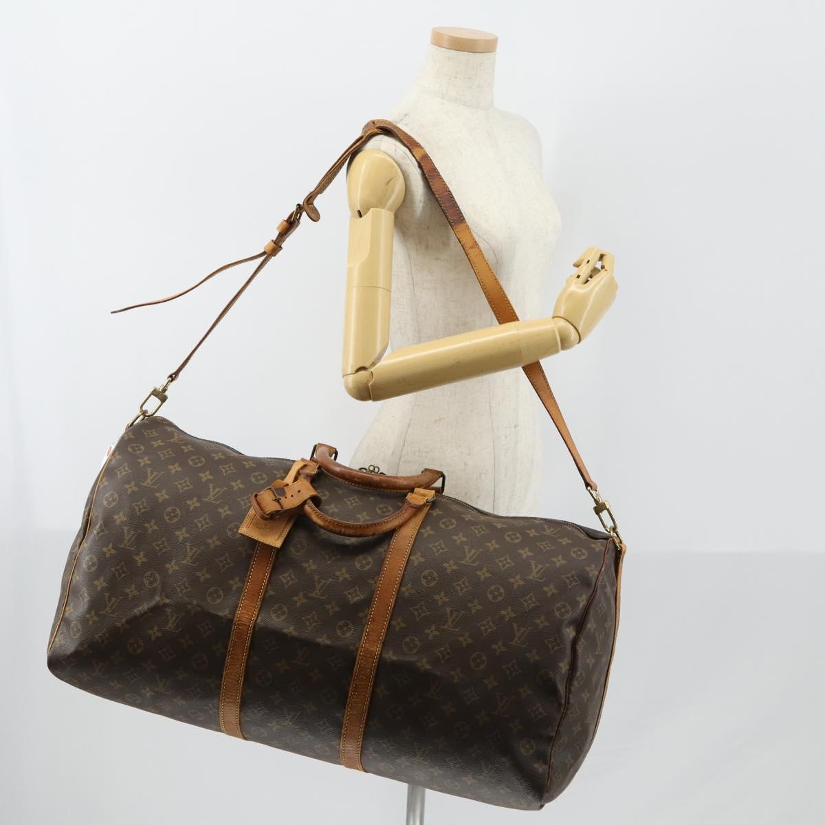 LOUIS VUITTON Monogram Keepall Bandouliere 60 Boston Bag M41412 LV Auth 152327