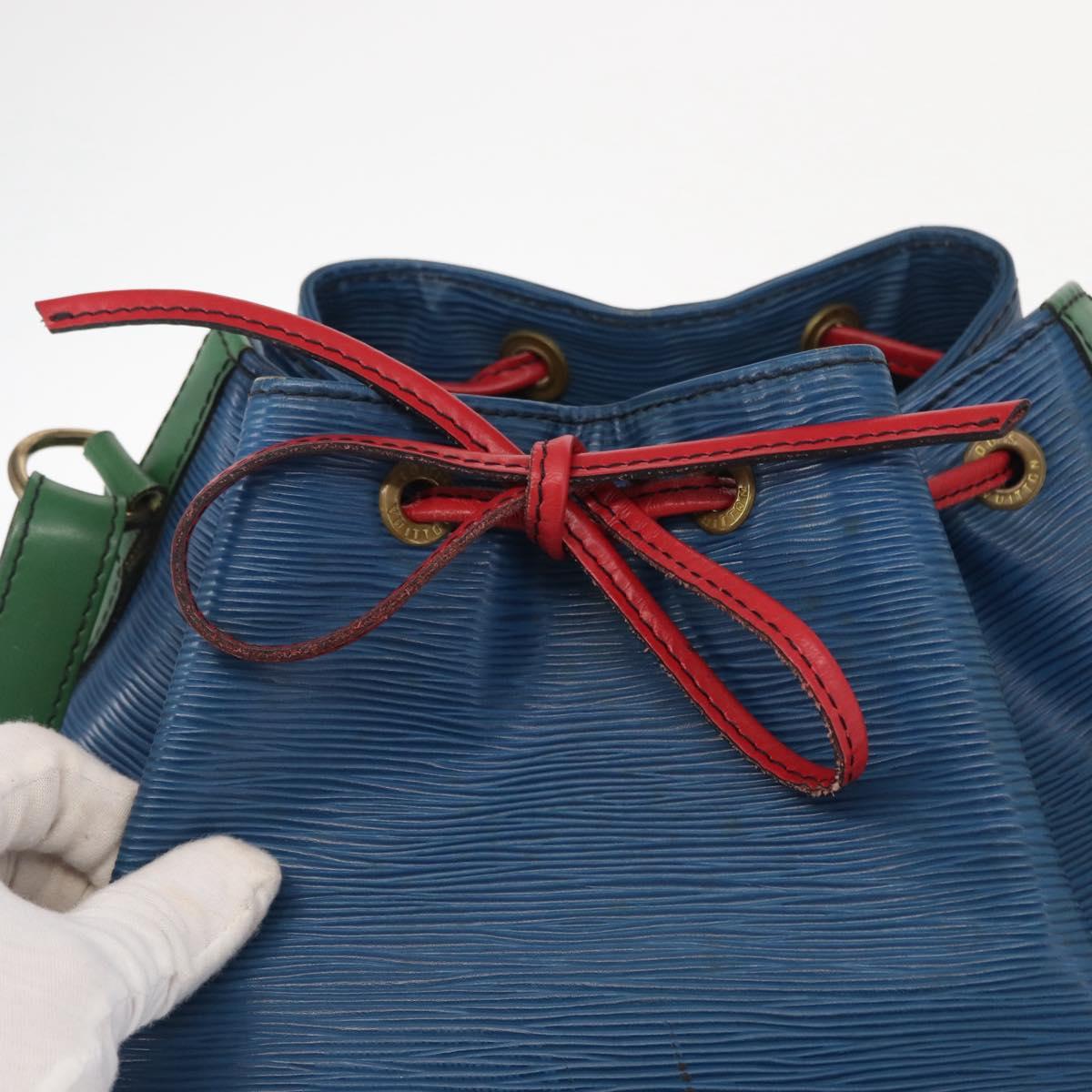 LOUIS VUITTON Epi Tricolor Noe Shoulder Bag Blue Red Green M44082 LV Auth 152330
