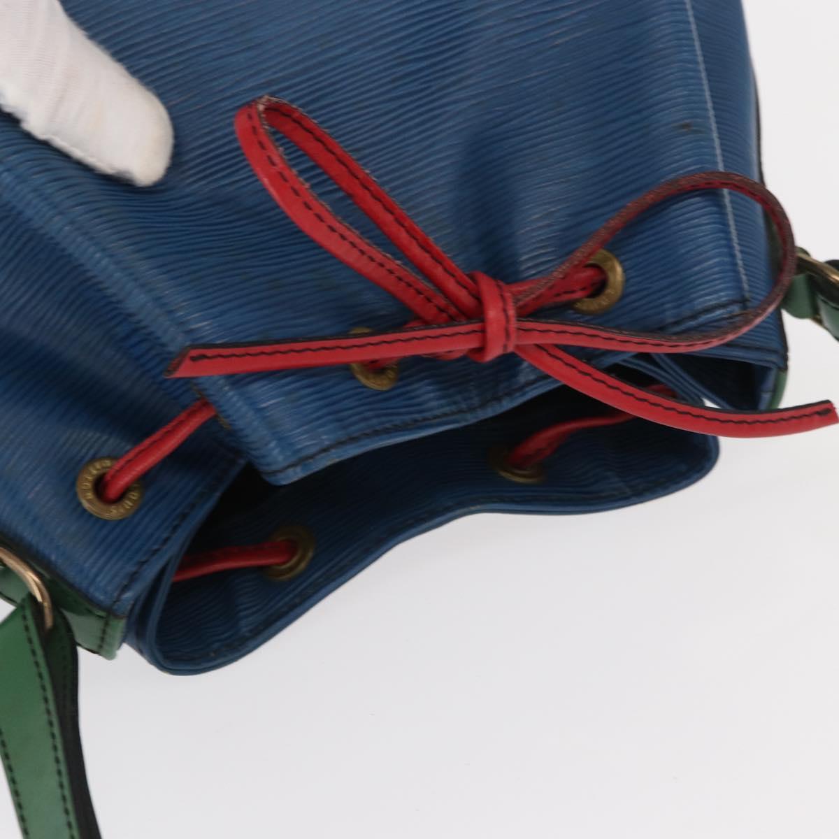 LOUIS VUITTON Epi Tricolor Noe Shoulder Bag Blue Red Green M44082 LV Auth 152330