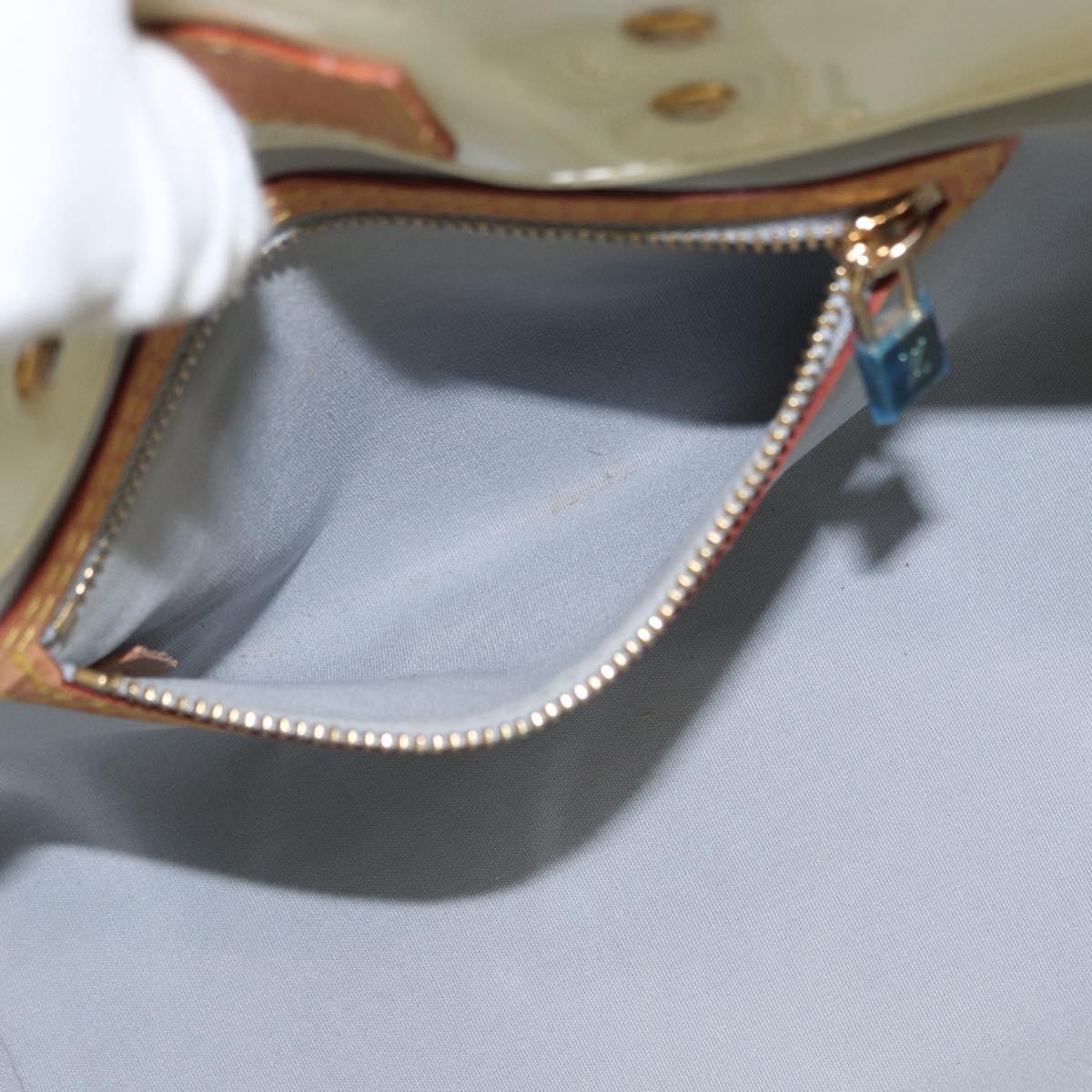 LOUIS VUITTON Monogram Vernis Reade PM Hand Bag Perle M91336 LV Auth 152338