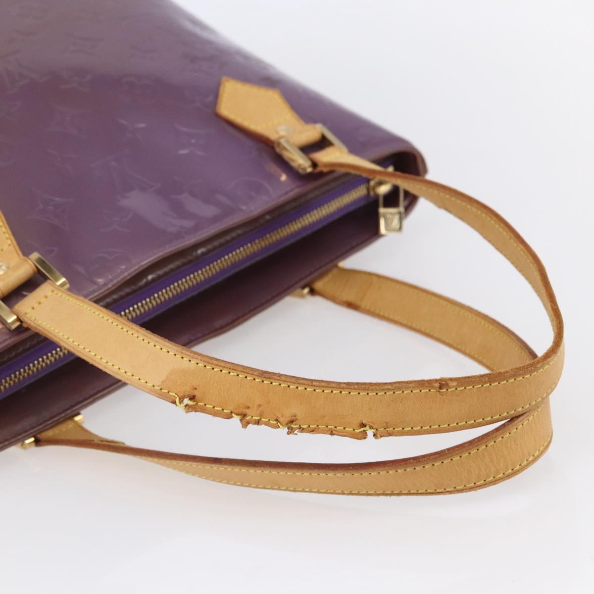 LOUIS VUITTON Monogram Vernis Houston Hand Bag Purple Viole M91093 Auth 152339