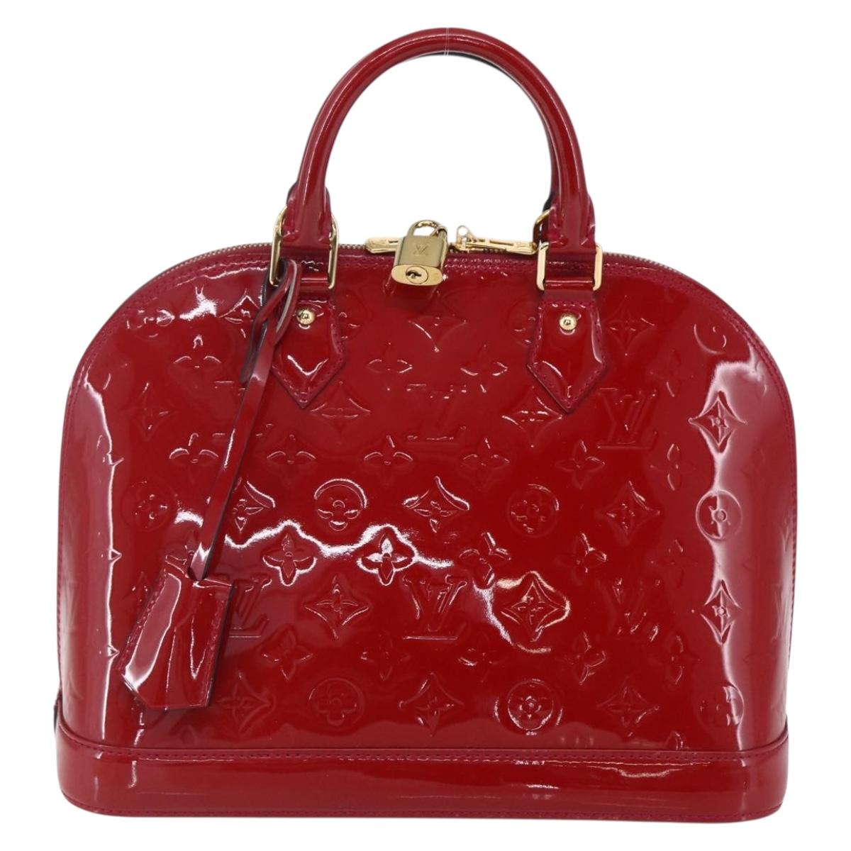 LOUIS VUITTON Monogram Vernis Alma PM Hand Bag Rose Andian M91770 LV Auth 152340