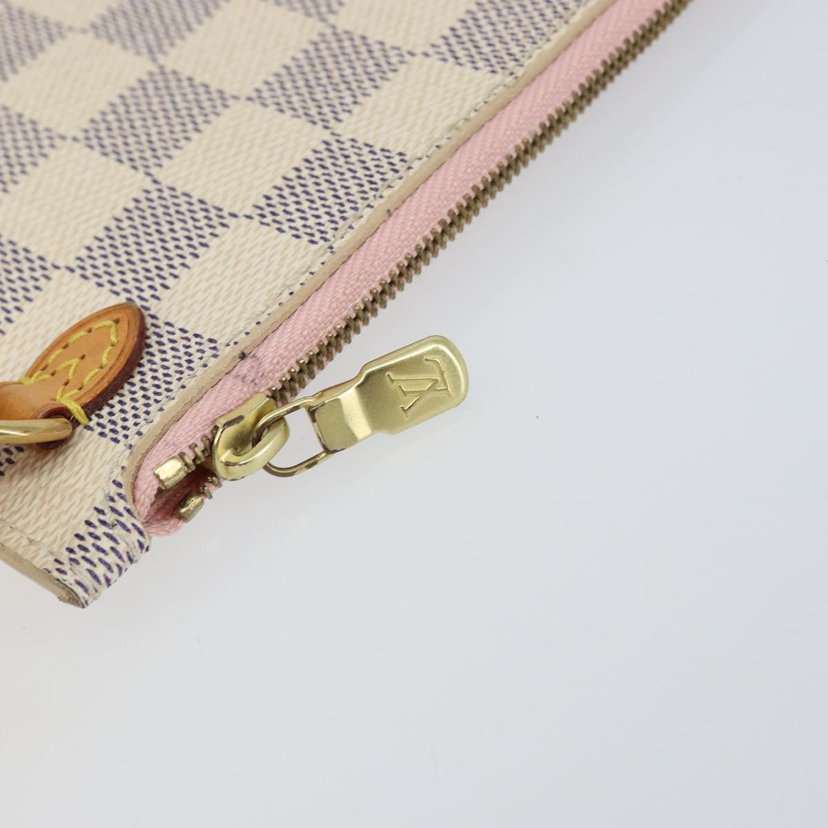 LOUIS VUITTON Damier Azur Neverfull MM Pouch LV Auth 152346