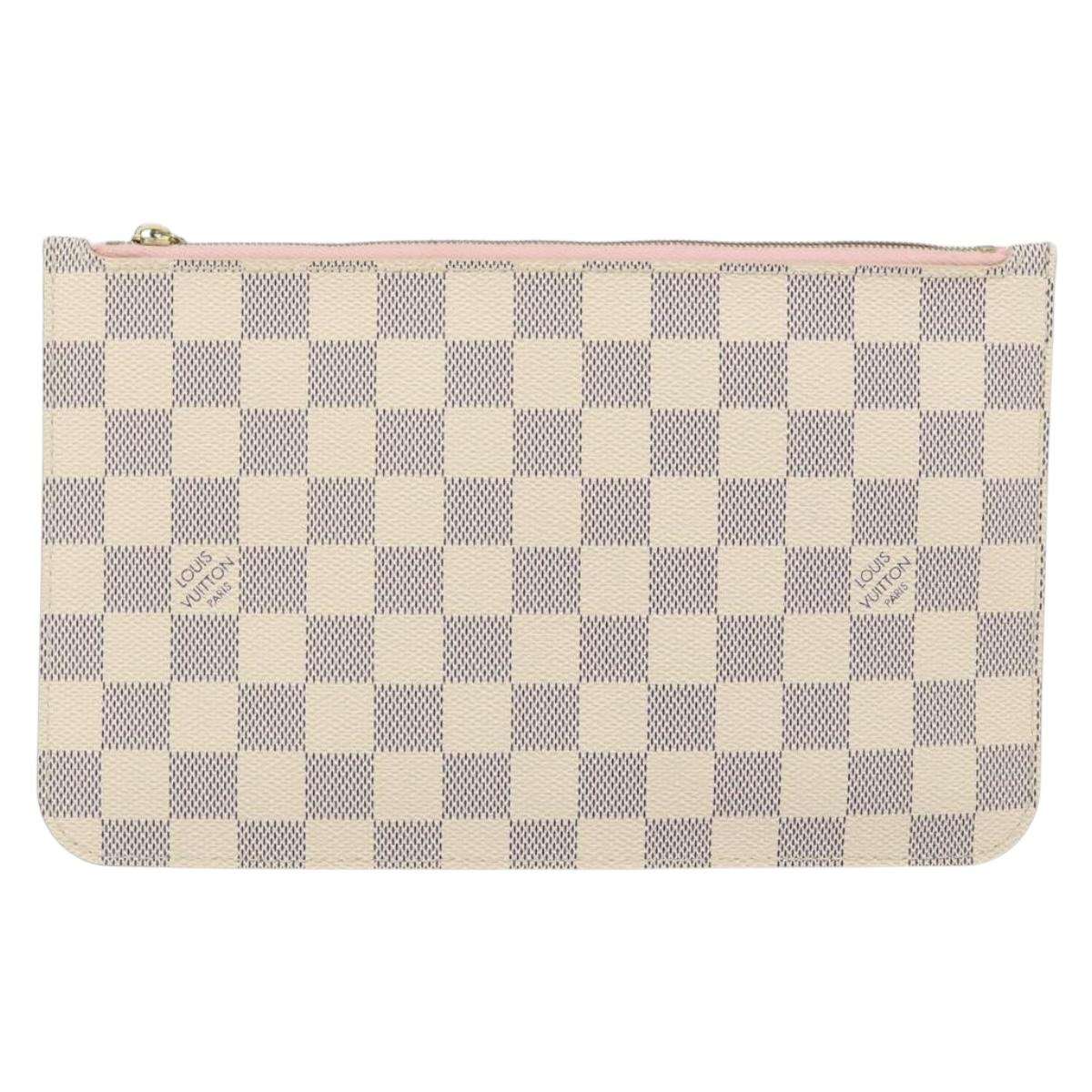 LOUIS VUITTON Damier Azur Neverfull MM Pouch LV Auth 152346