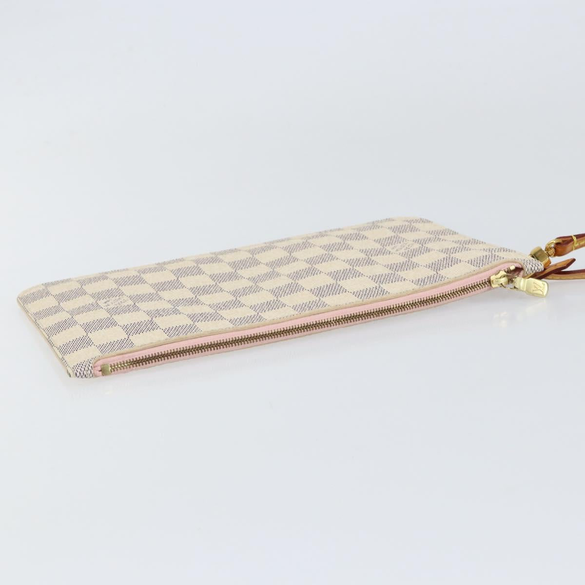 LOUIS VUITTON Damier Azur Neverfull MM Pouch LV Auth 152346