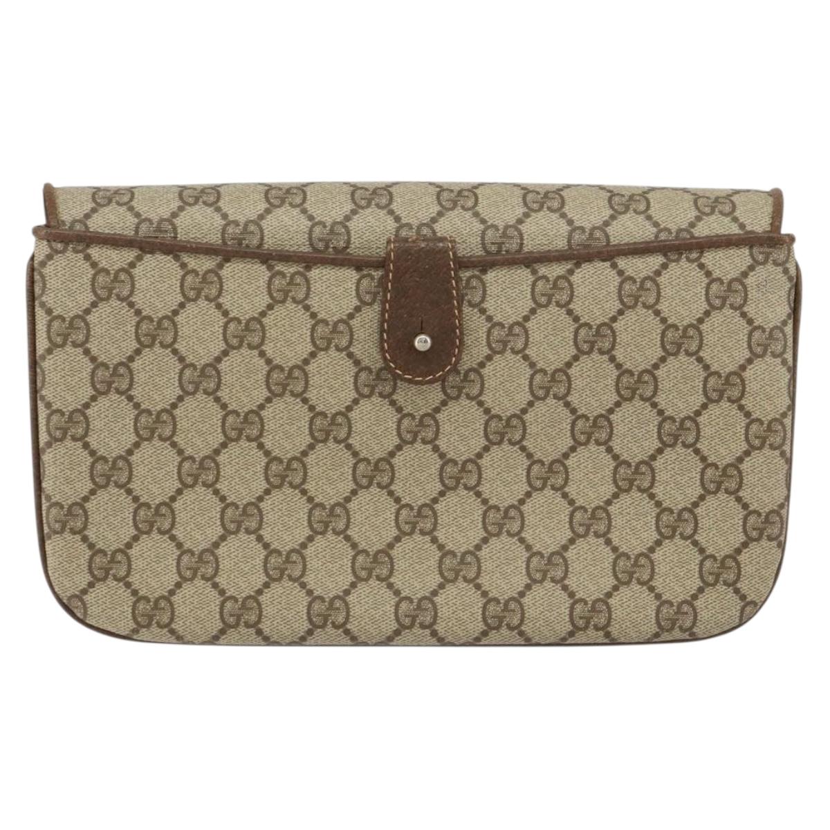 GUCCI GG Supreme Shoulder Bag PVC Beige Gold 004 106 0024 Auth 152353