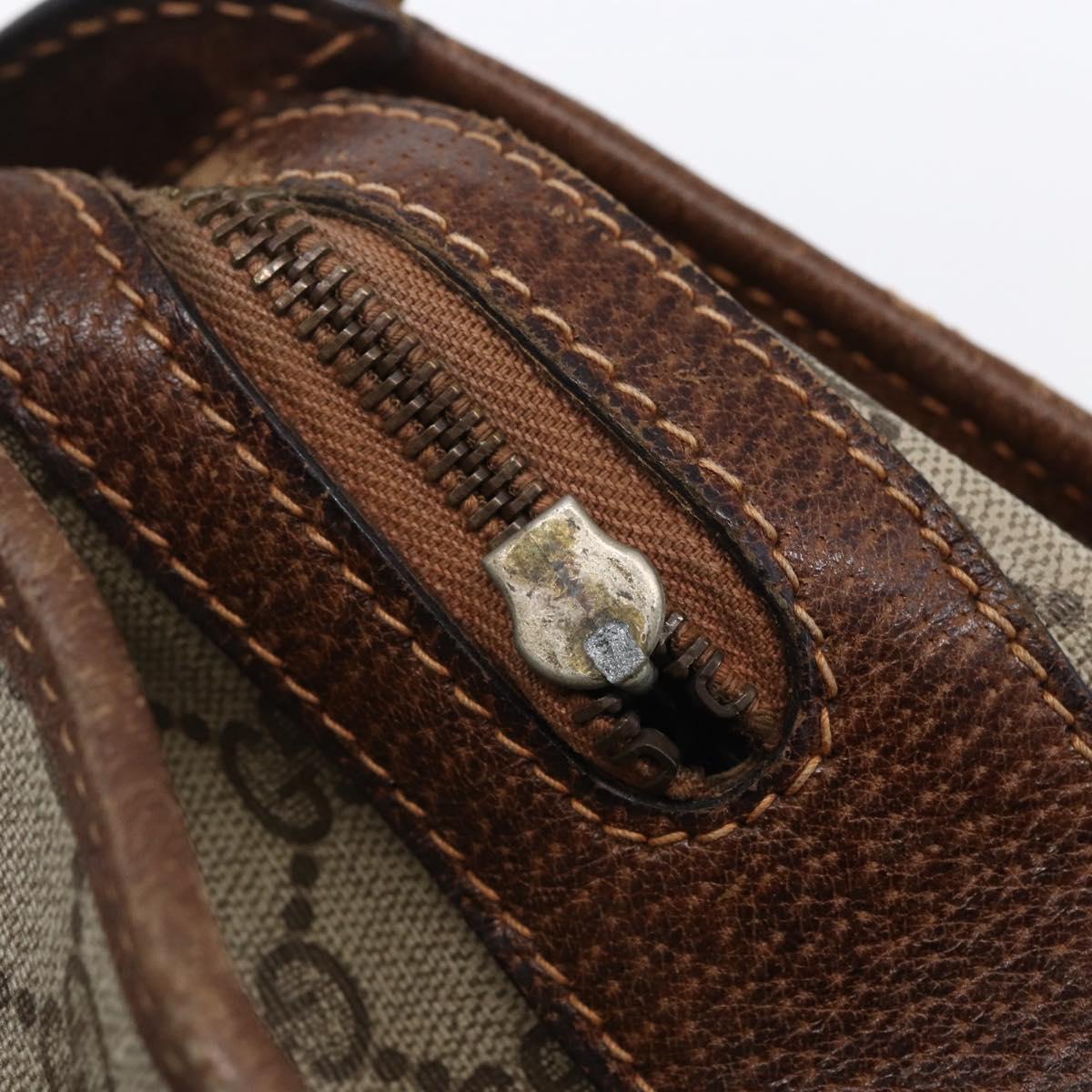 GUCCI GG Supreme Web Sherry Line Hand Bag PVC Beige Gold Auth 152358