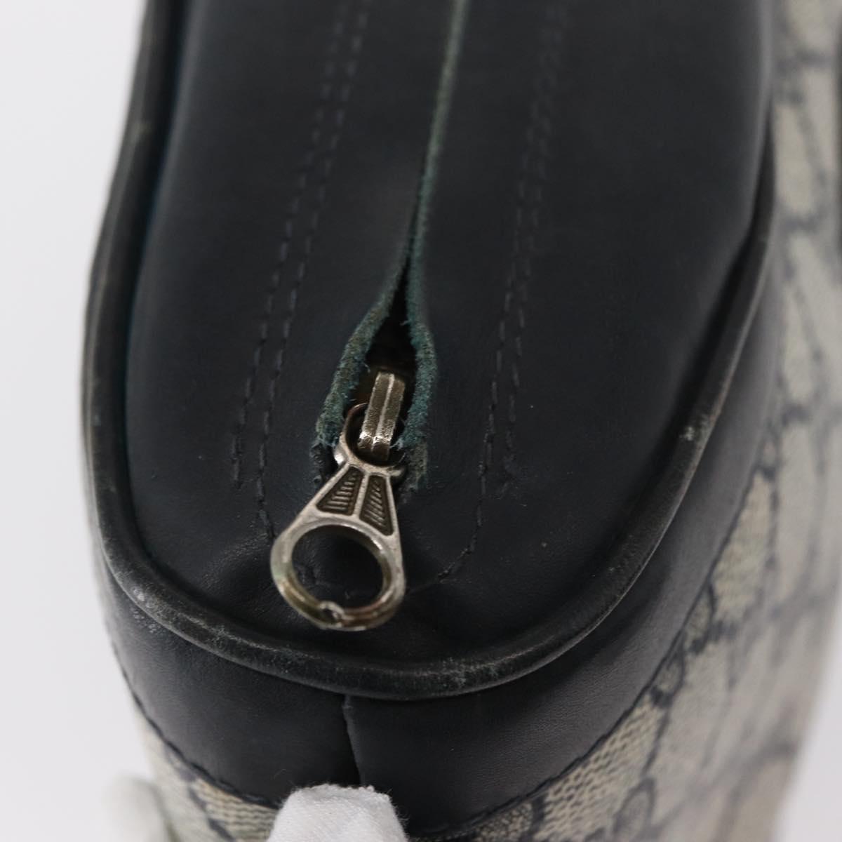 GUCCI GG Supreme Shoulder Bag PVC Leather Navy Gold Auth 152361