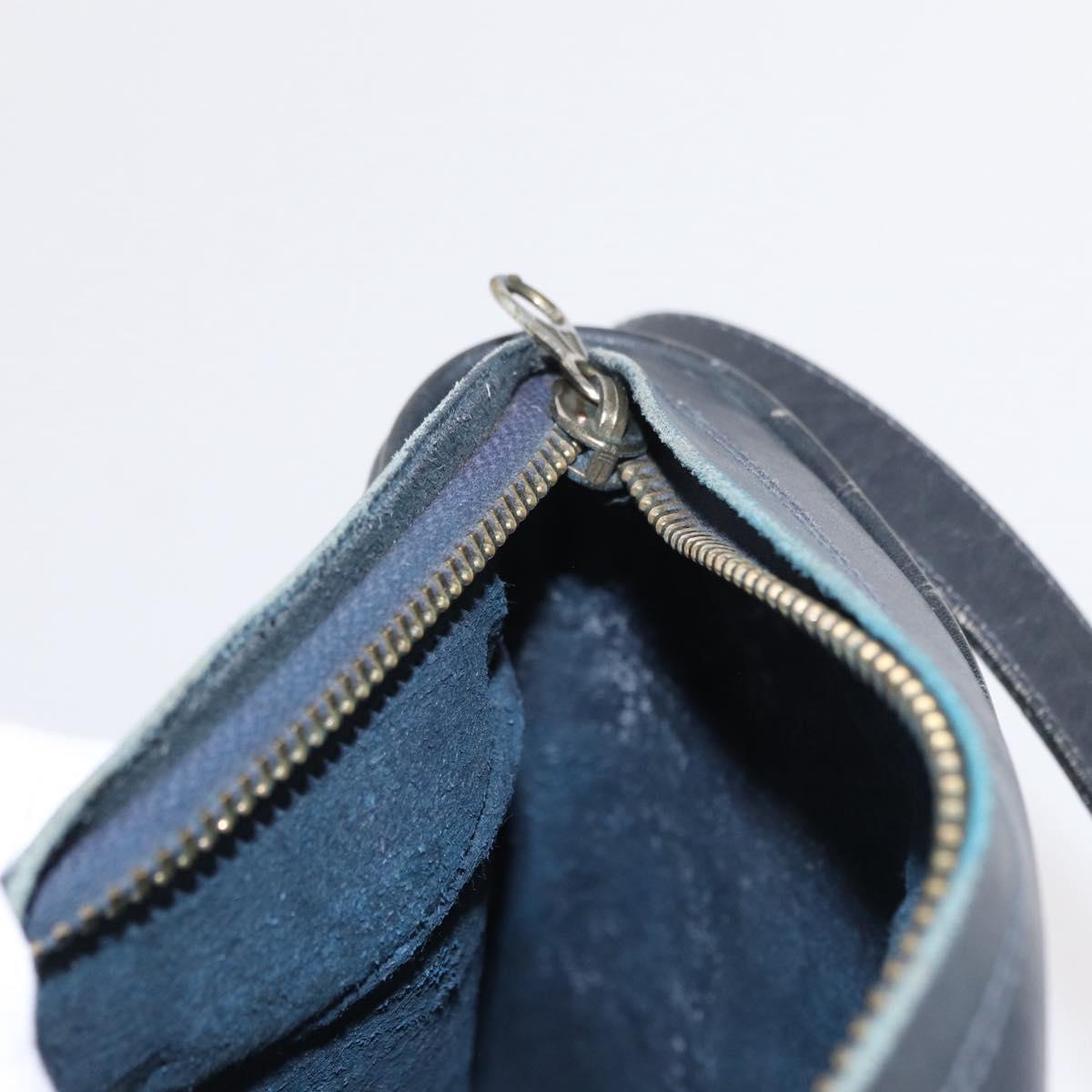 GUCCI GG Supreme Shoulder Bag PVC Leather Navy Gold Auth 152361