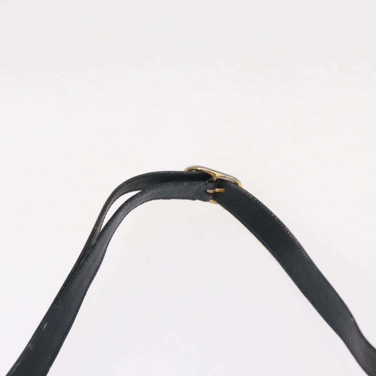 GUCCI GG Supreme Shoulder Bag PVC Leather Navy Gold Auth 152361