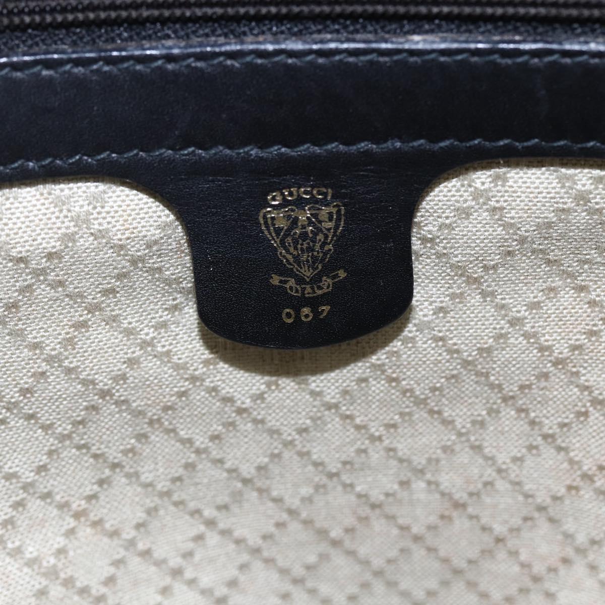 GUCCI Micro GG Supreme Web Sherry Line Hand Bag Black Gold Auth 152363V