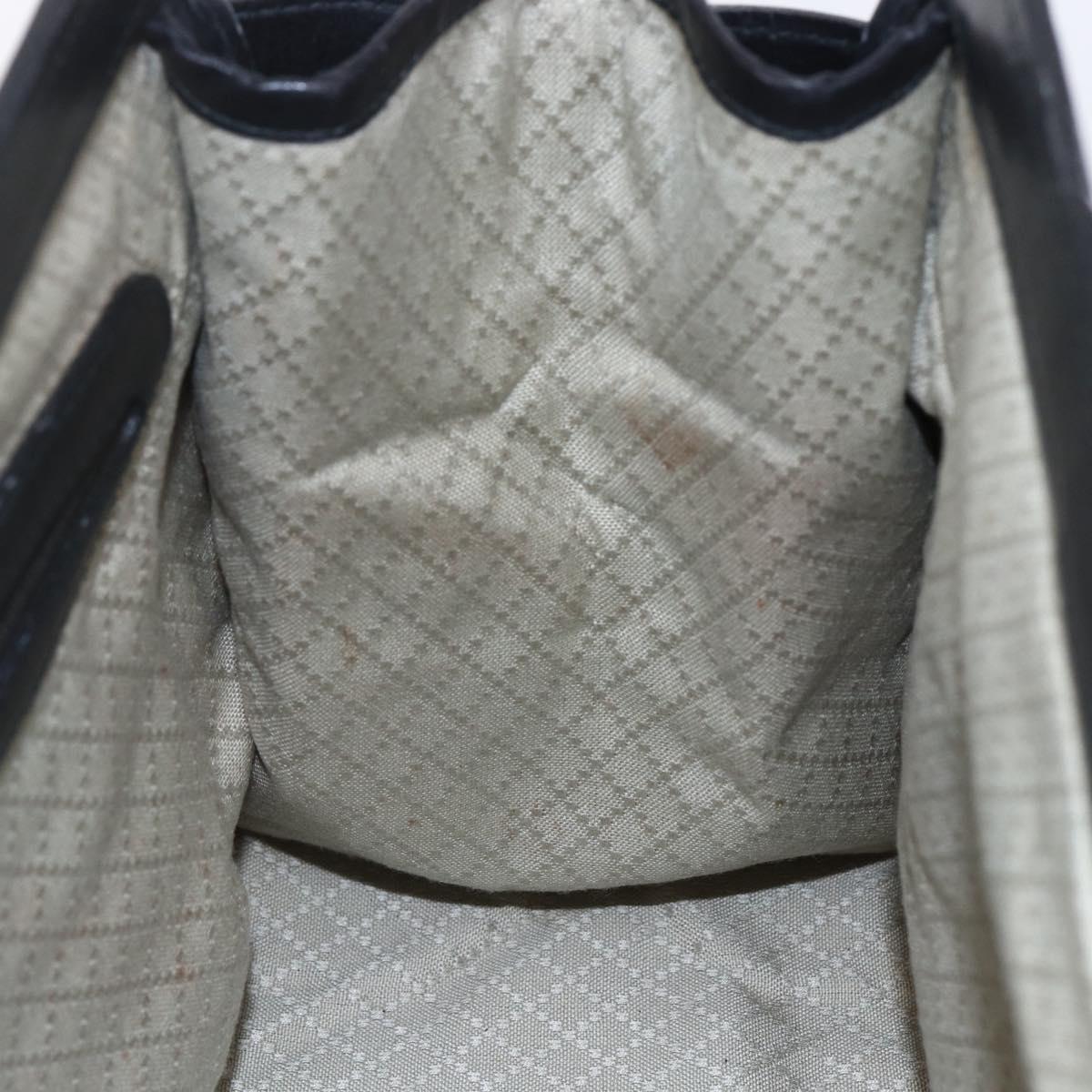 GUCCI Micro GG Supreme Web Sherry Line Hand Bag Black Gold Auth 152363V