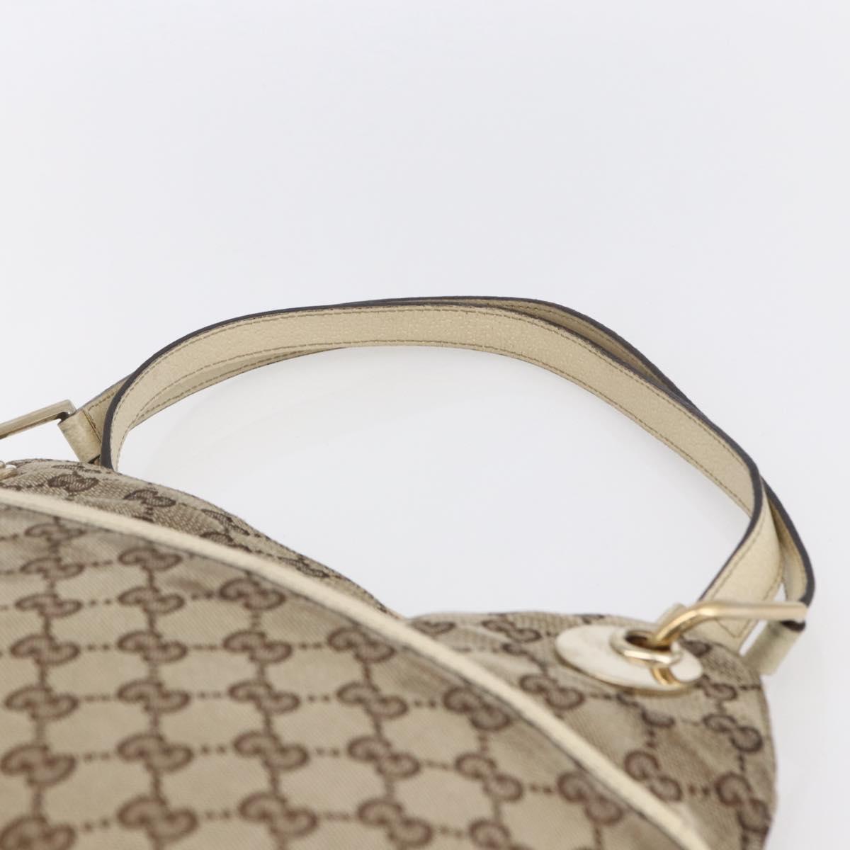 GUCCI GG Canvas Tote Bag Beige Gold Auth 152364