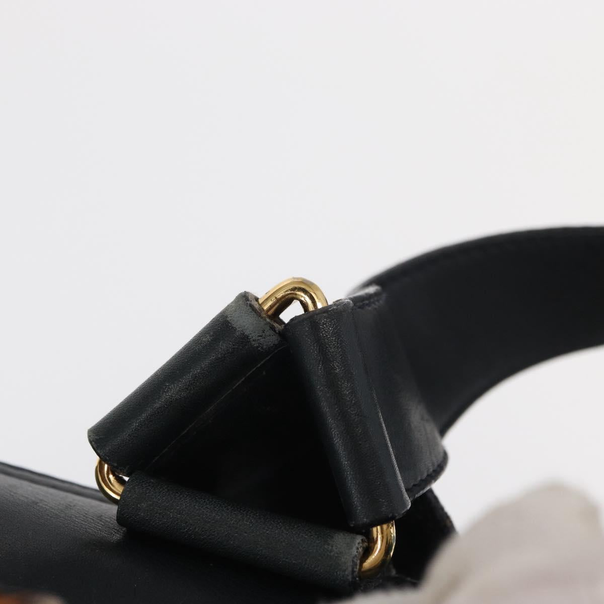 GUCCI Bamboo Backpack Leather Navy Gold 003 2058 0016 Auth 152368