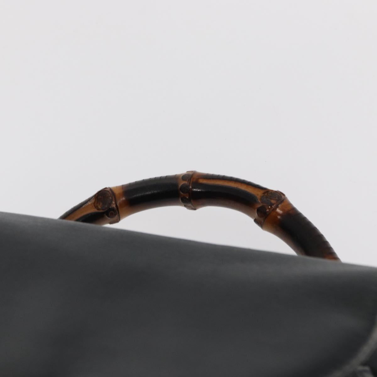 GUCCI Bamboo Backpack Leather Navy Gold 003 2058 0016 Auth 152368