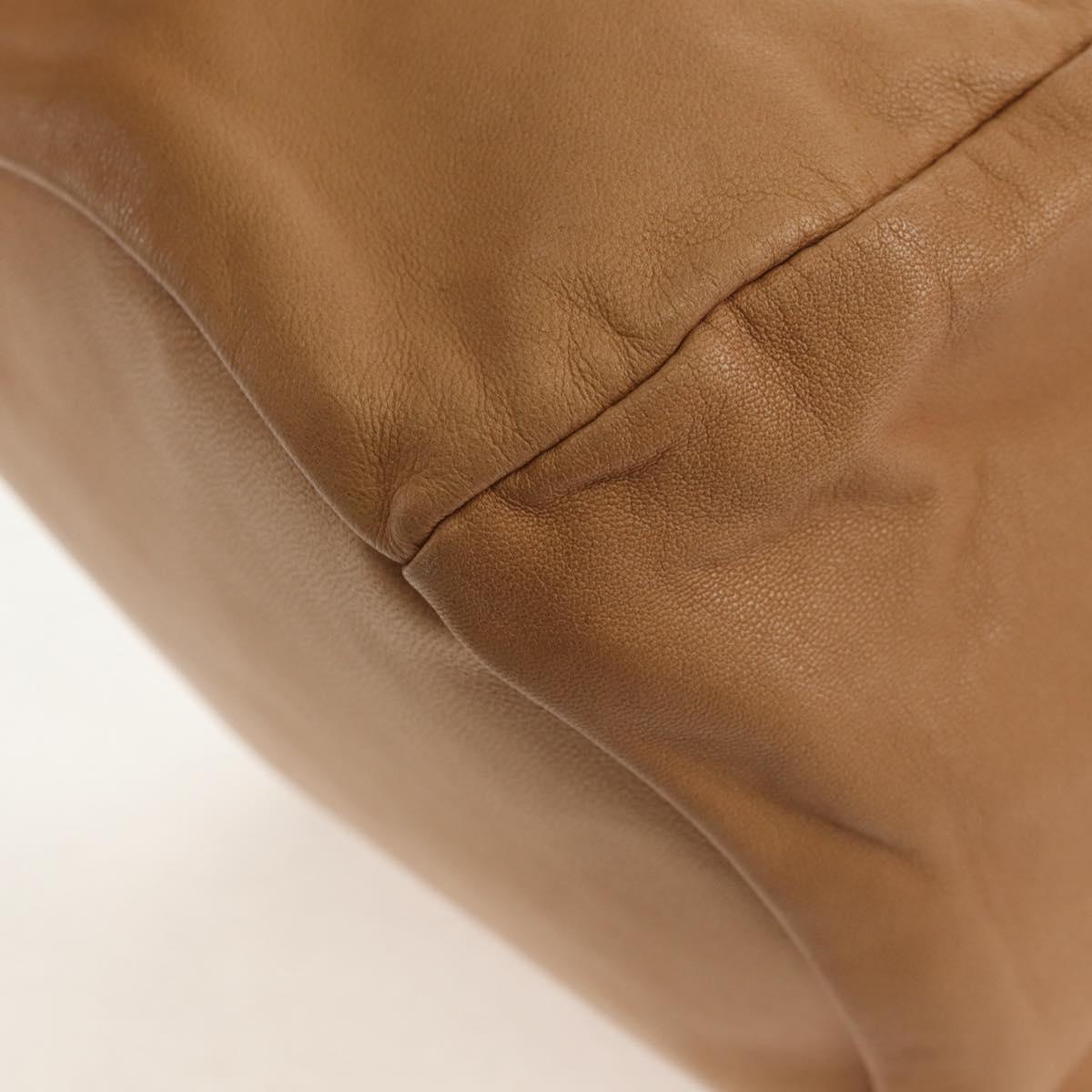 CHANEL Purse Hand Bag Lamb Skin Beige CC Auth 152370A