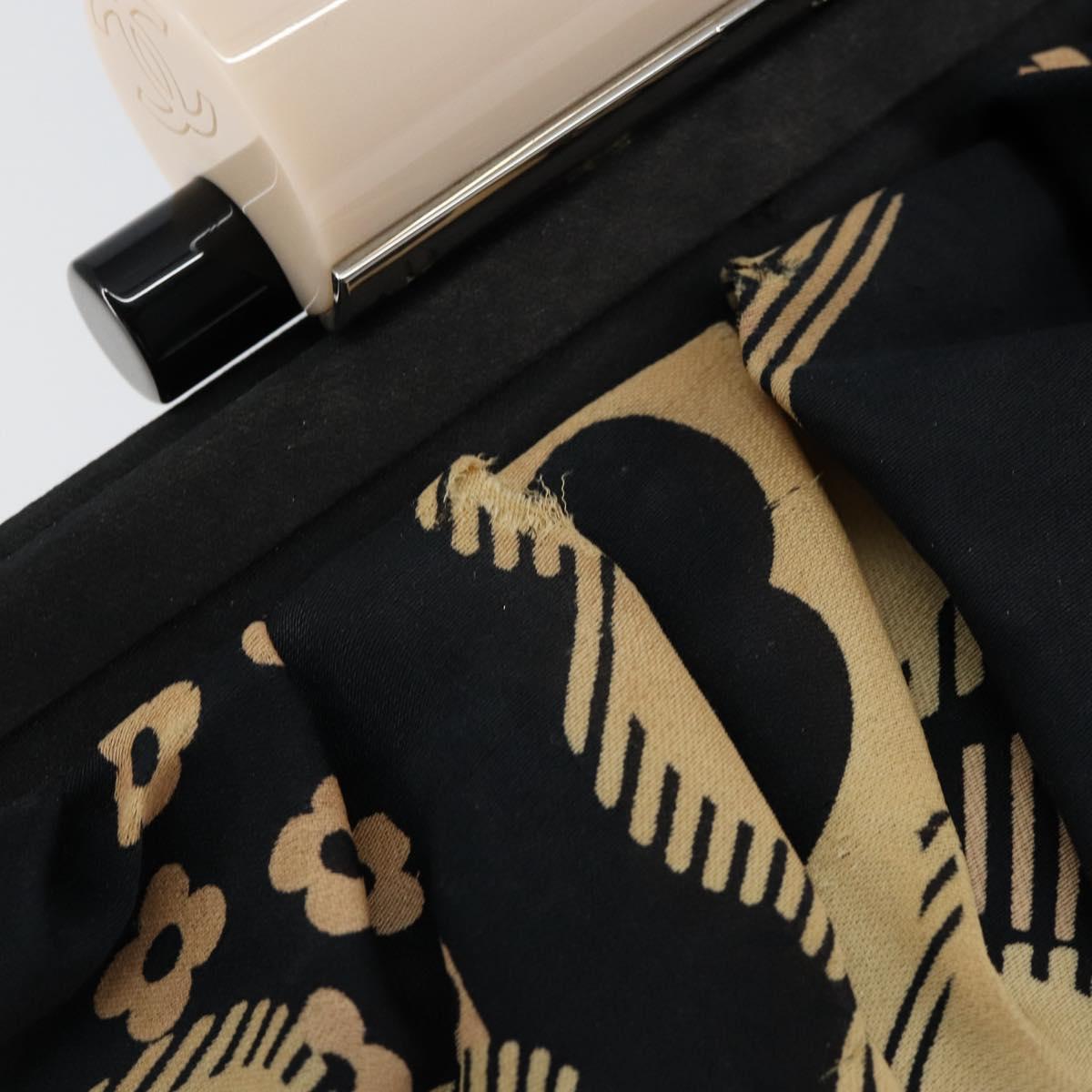 CHANEL Clutch Bag Silk Navy CC Auth 152371