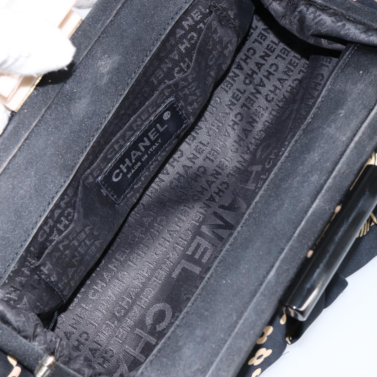 CHANEL Clutch Bag Silk Navy CC Auth 152371