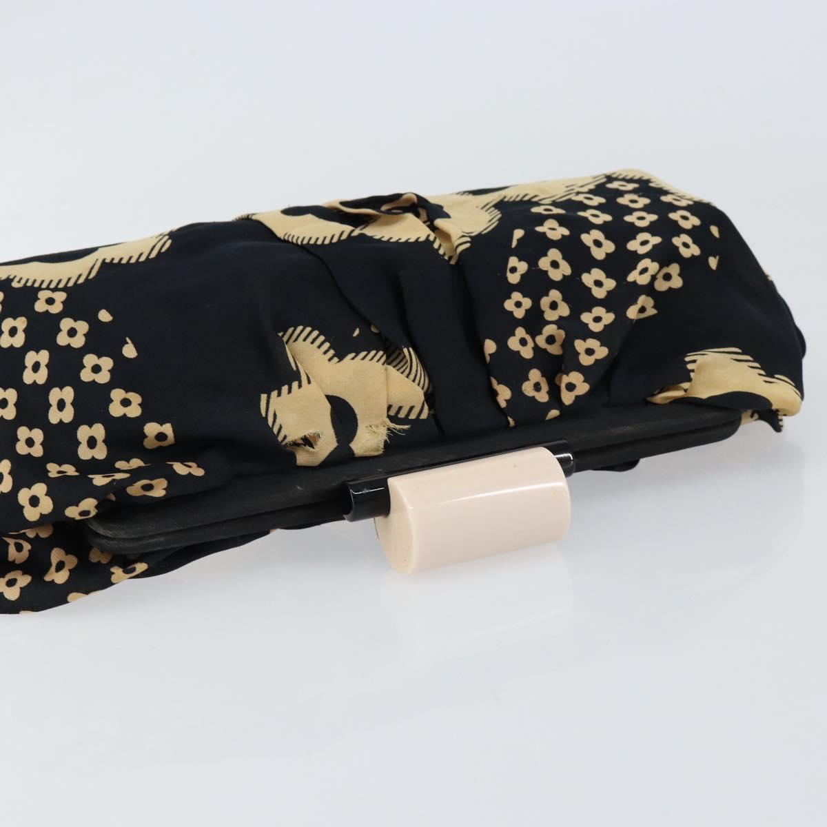 CHANEL Clutch Bag Silk Navy CC Auth 152371