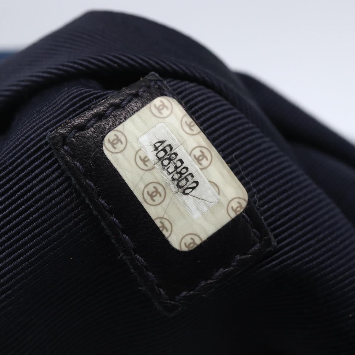 CHANEL Hand Bag Denim Blue Gold CC Auth 152373