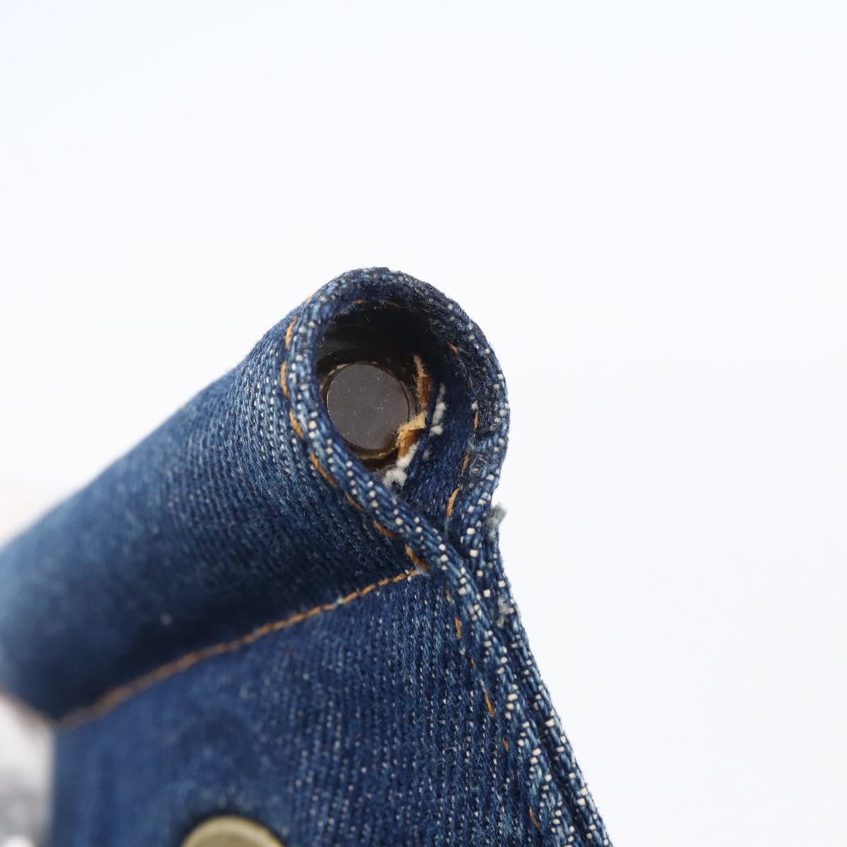 CHANEL Hand Bag Denim Blue Gold CC Auth 152373