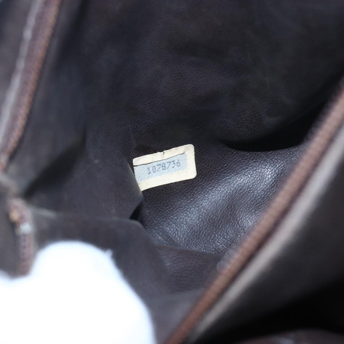 CHANEL Matelasse Chain Shoulder Bag Lamb Skin Brown Gold CC Auth 152374