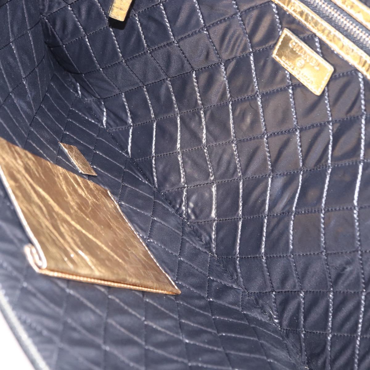 CHANEL Clutch Bag Leather Gold CC Auth 152375SM