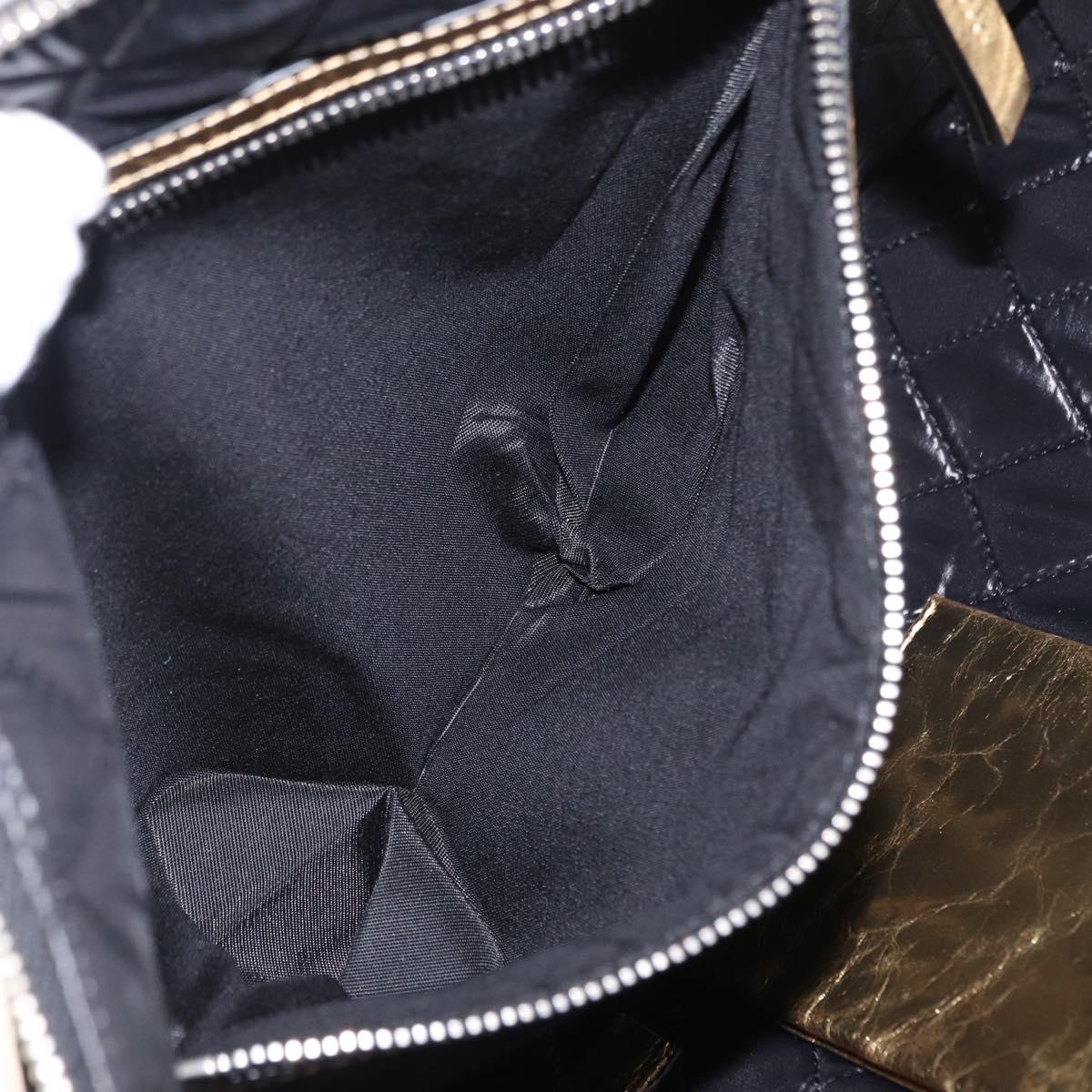 CHANEL Clutch Bag Leather Gold CC Auth 152375AM