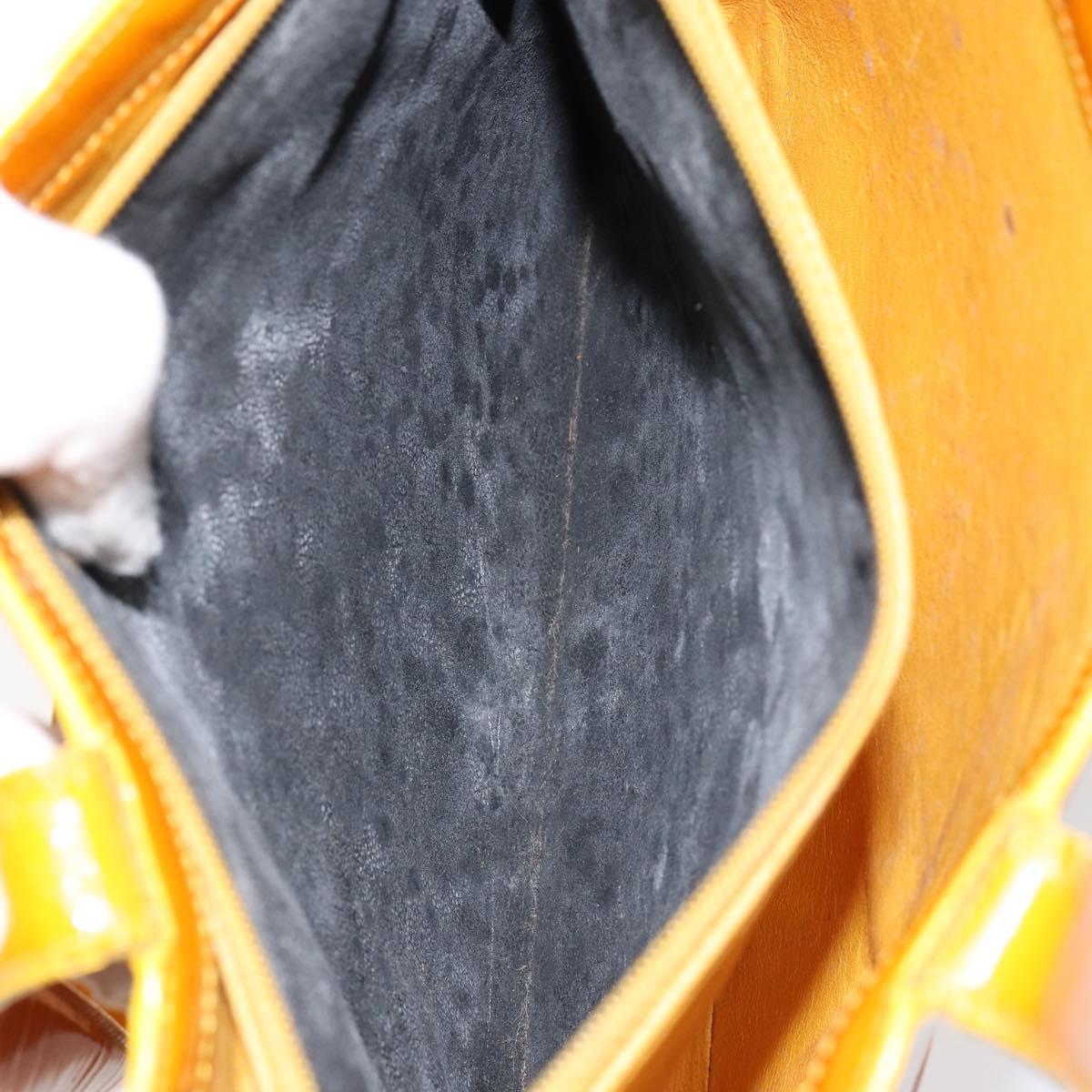 CHANEL Tote Bag Enamel Yellow Gold CC Auth 152376