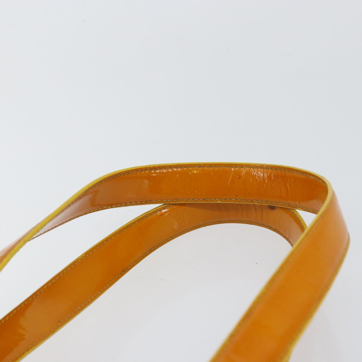 CHANEL Tote Bag Enamel Yellow Gold CC Auth 152376