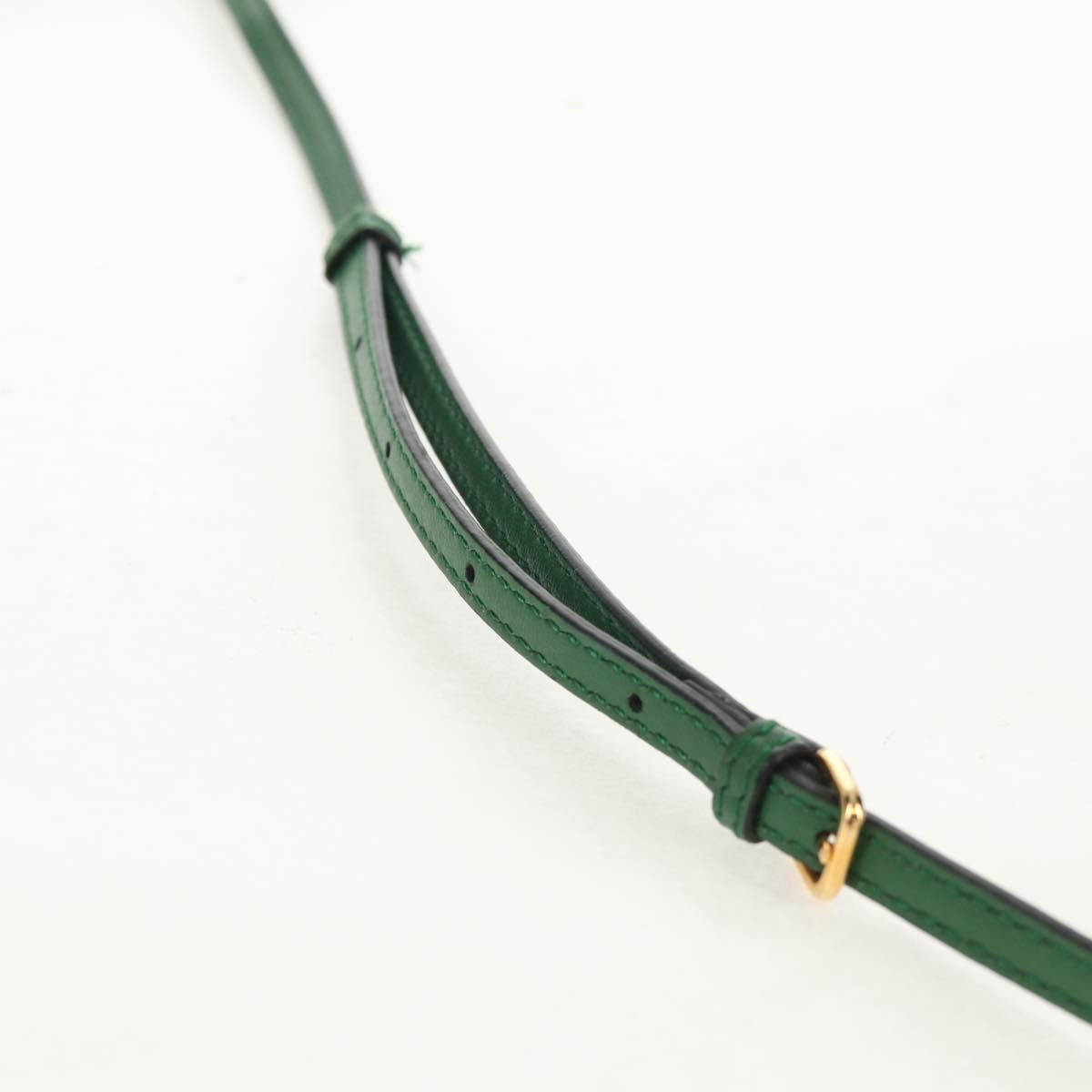 FENDI Micro Peek A Boo Hand Bag Leather Gold Green Auth 152379V