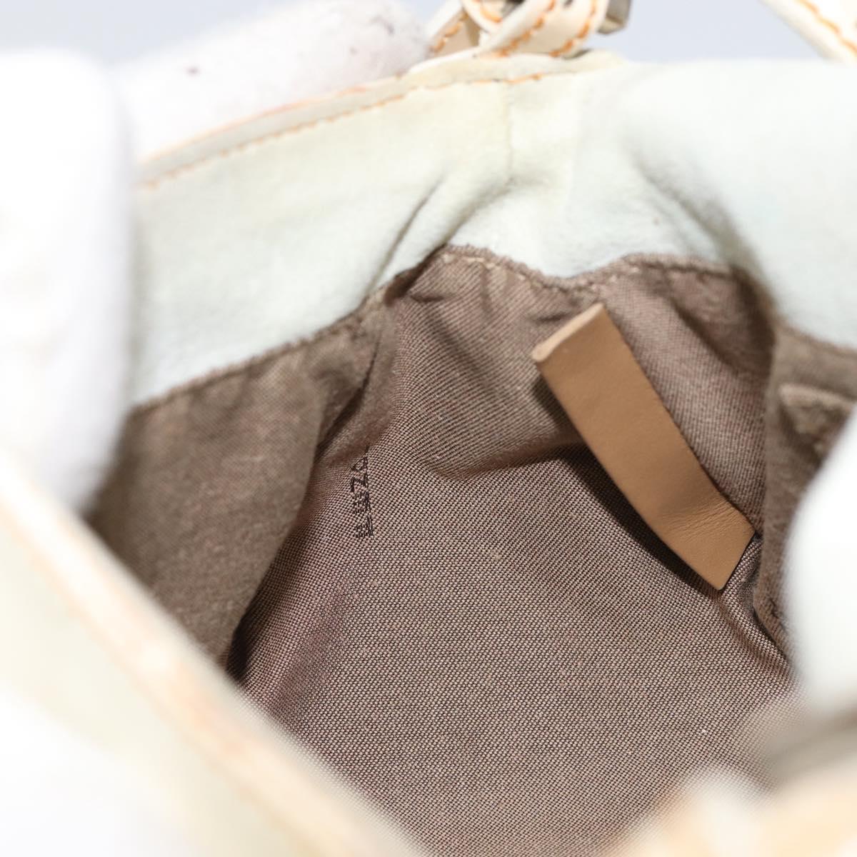 FENDI Mamma Baguette Shoulder Bag Enamel Beige Auth 152380