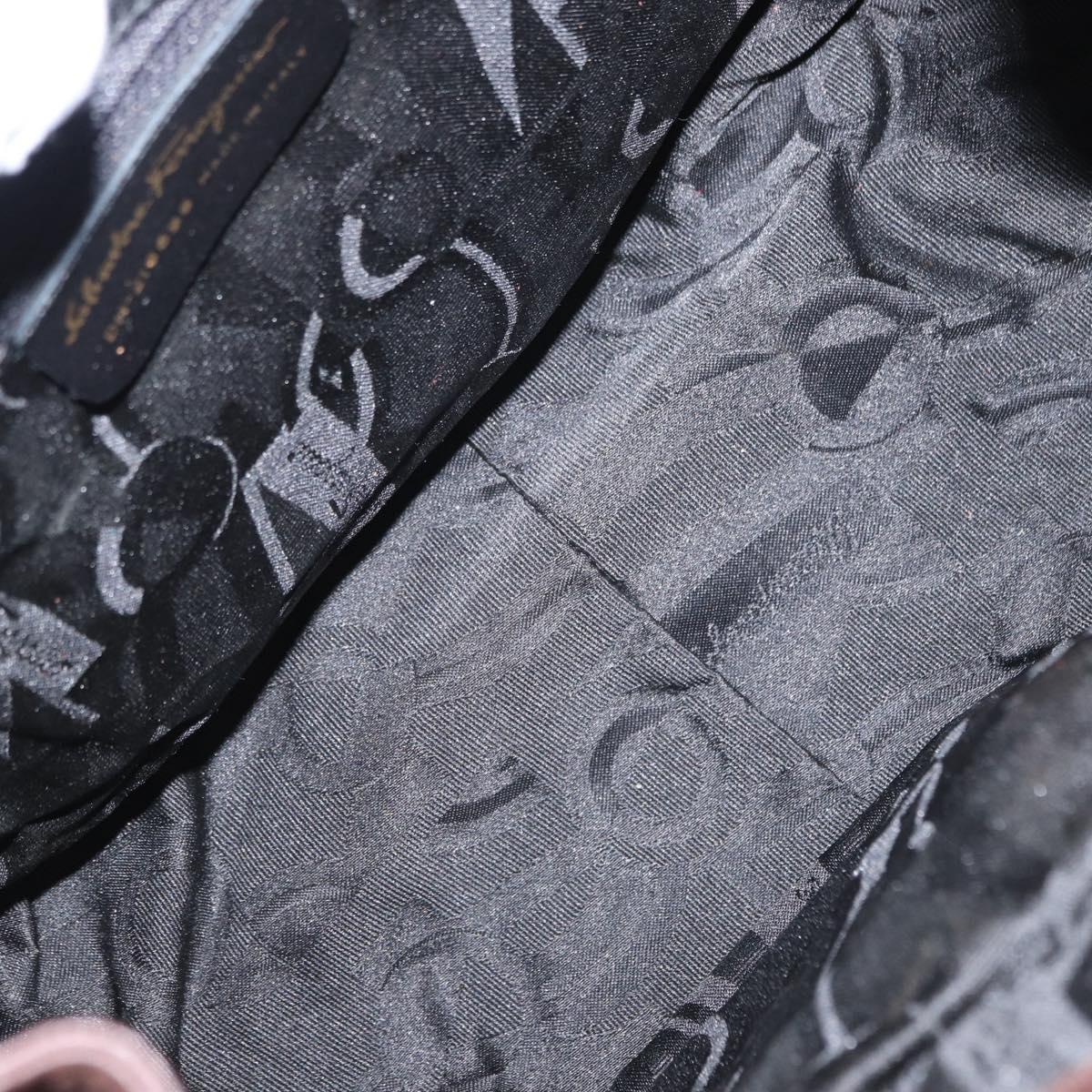 Salvatore Ferragamo Gancini Backpack Leather Brown Gold Auth 152386