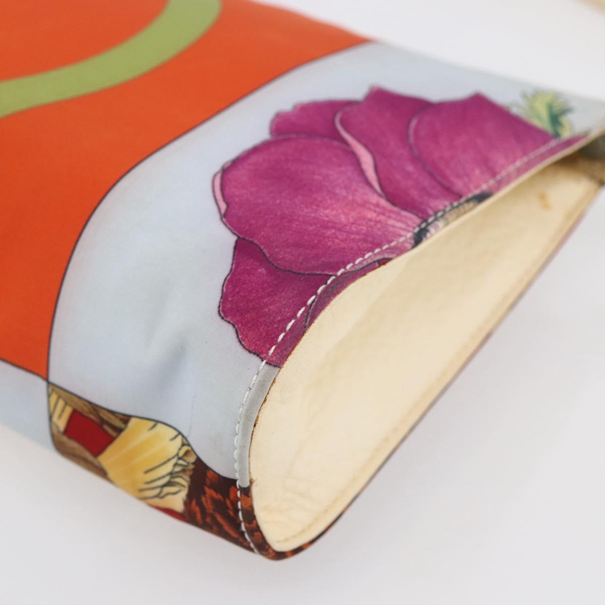 Salvatore Ferragamo Gancini Bag Nylon Leather Multicolor Silver Auth 152387