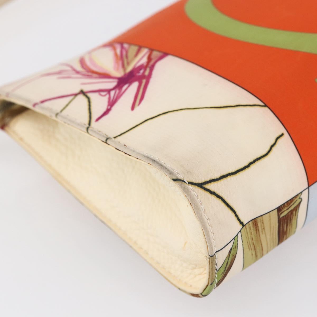 Salvatore Ferragamo Gancini Bag Nylon Leather Multicolor Silver Auth 152387