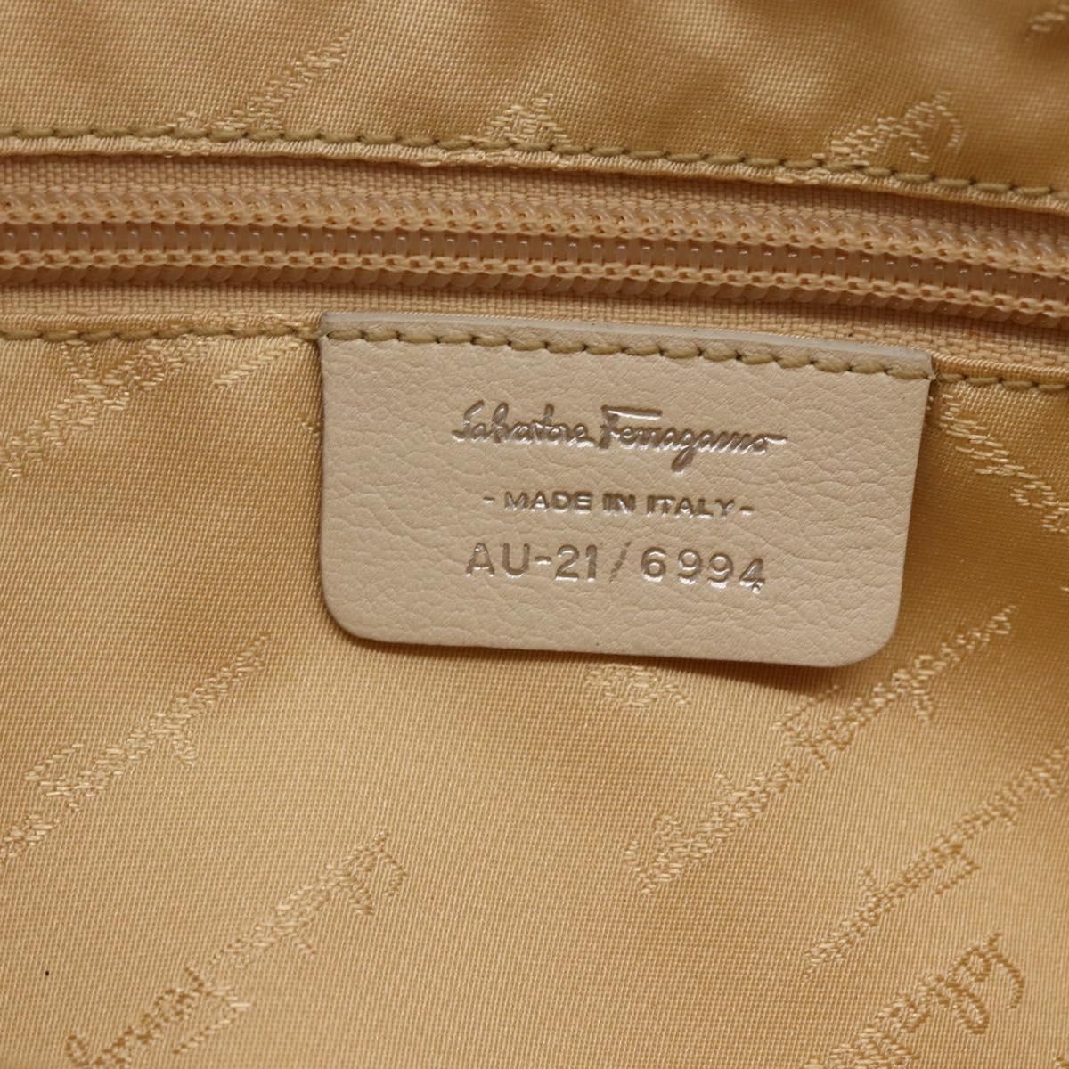 Salvatore Ferragamo Gancini Bag Nylon Leather Multicolor Silver Auth 152387