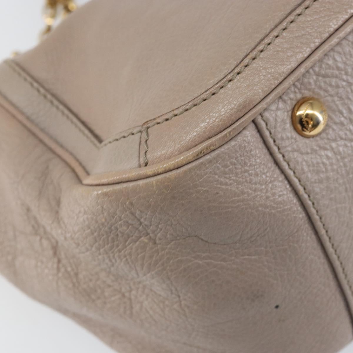 Salvatore Ferragamo Hand Bag Leather Pink Gold Auth 152388