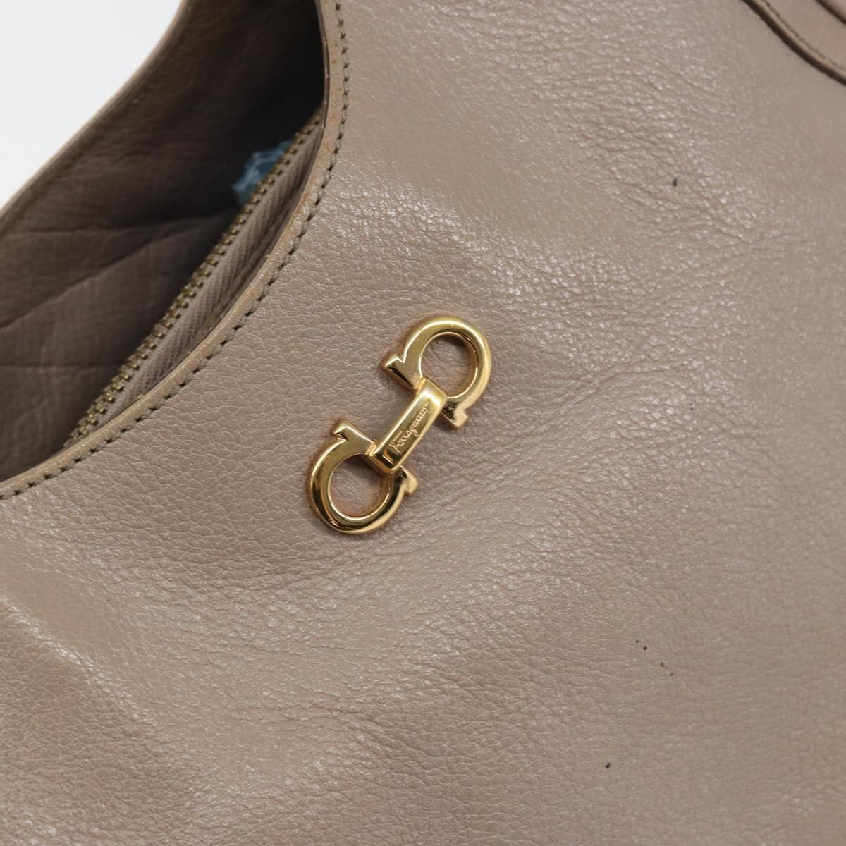 Salvatore Ferragamo Hand Bag Leather Pink Gold Auth 152388