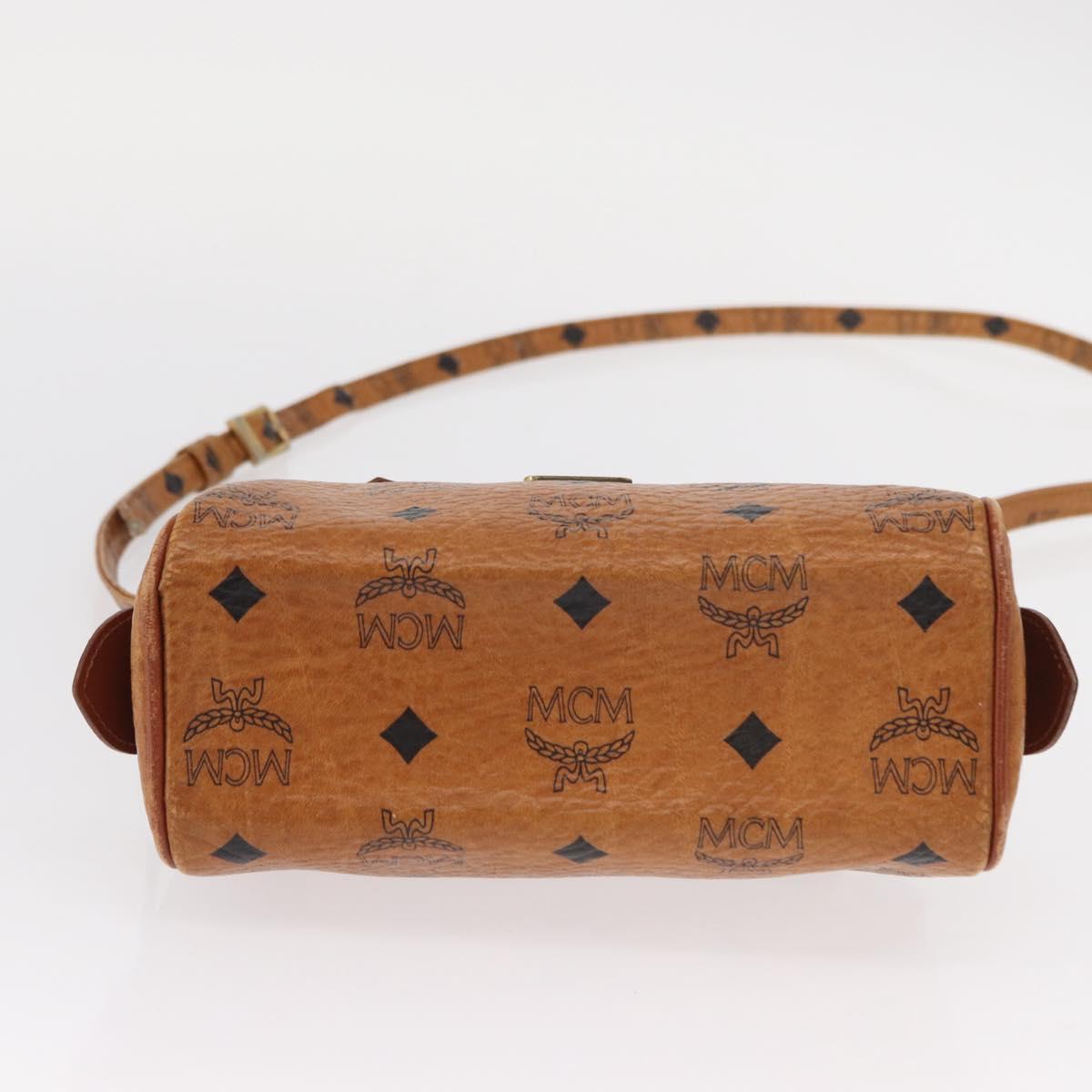 MCM Vicetos Logogram Hand Bag PVC 2way Brown Gold Auth 152390