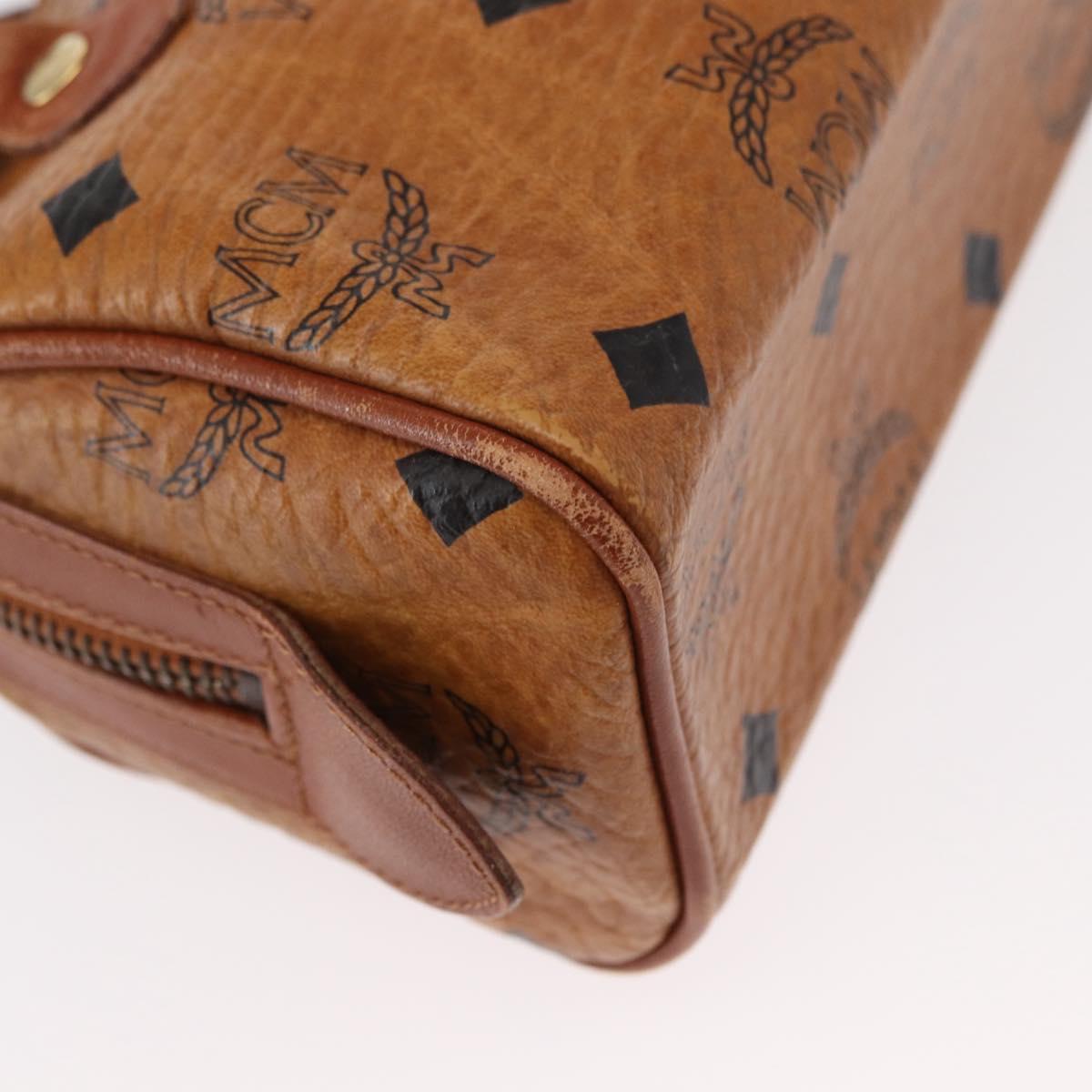 MCM Vicetos Logogram Hand Bag PVC 2way Brown Gold Auth 152390