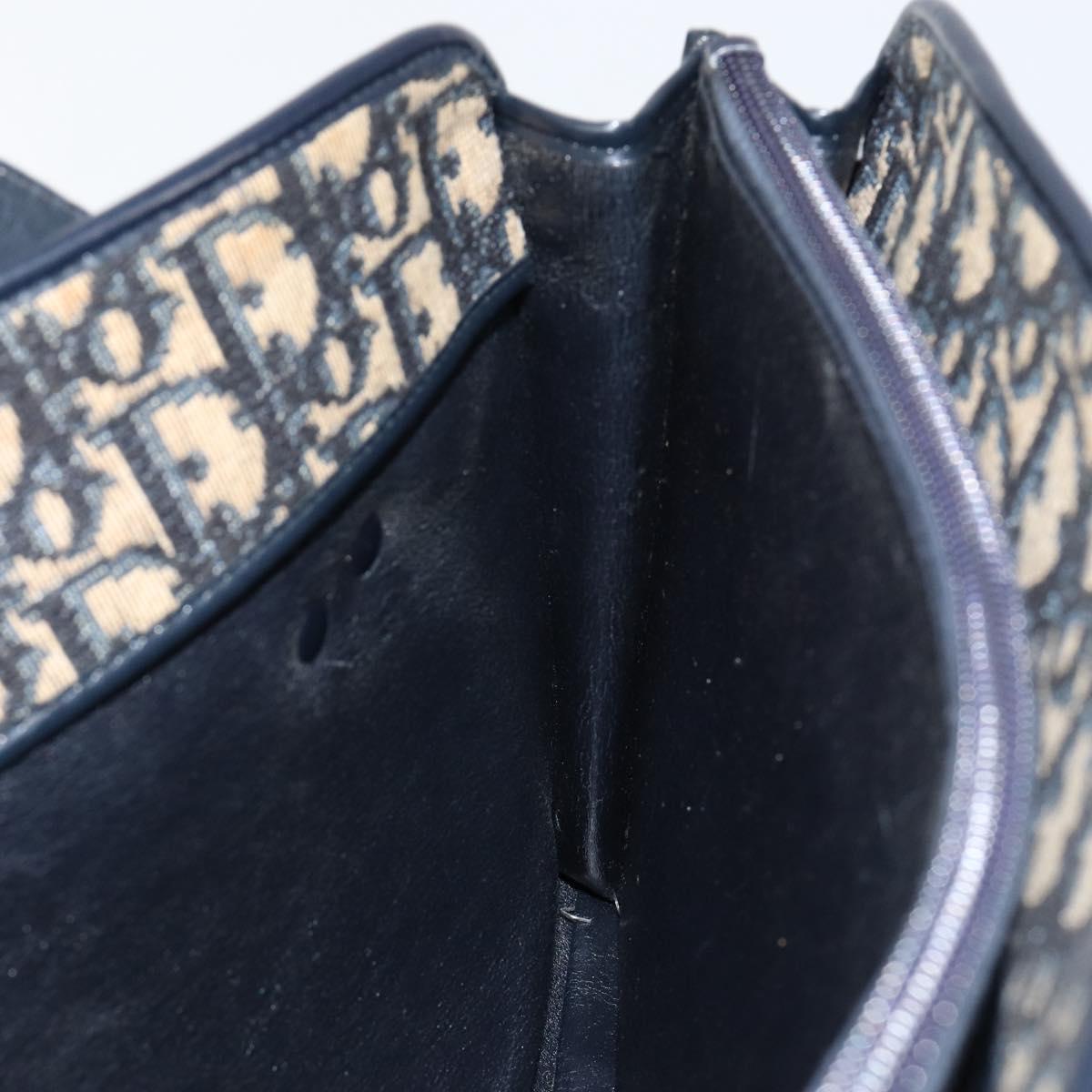 Christian Dior Trotter Canvas Hand Bag Navy Auth 152392