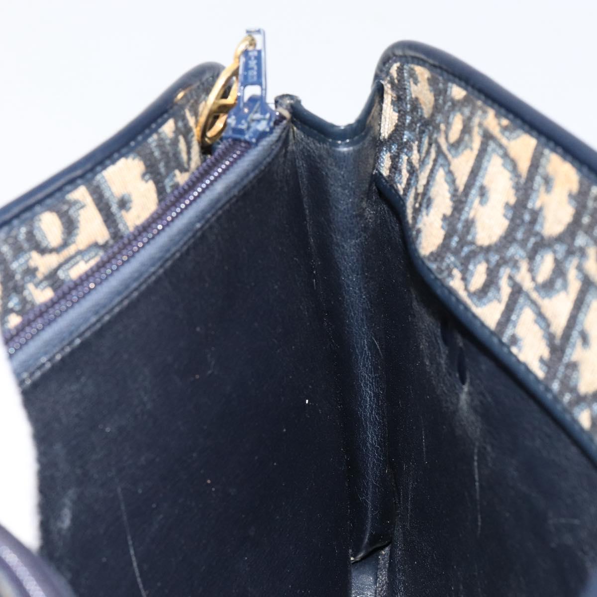 Christian Dior Trotter Canvas Hand Bag Navy Auth 152392