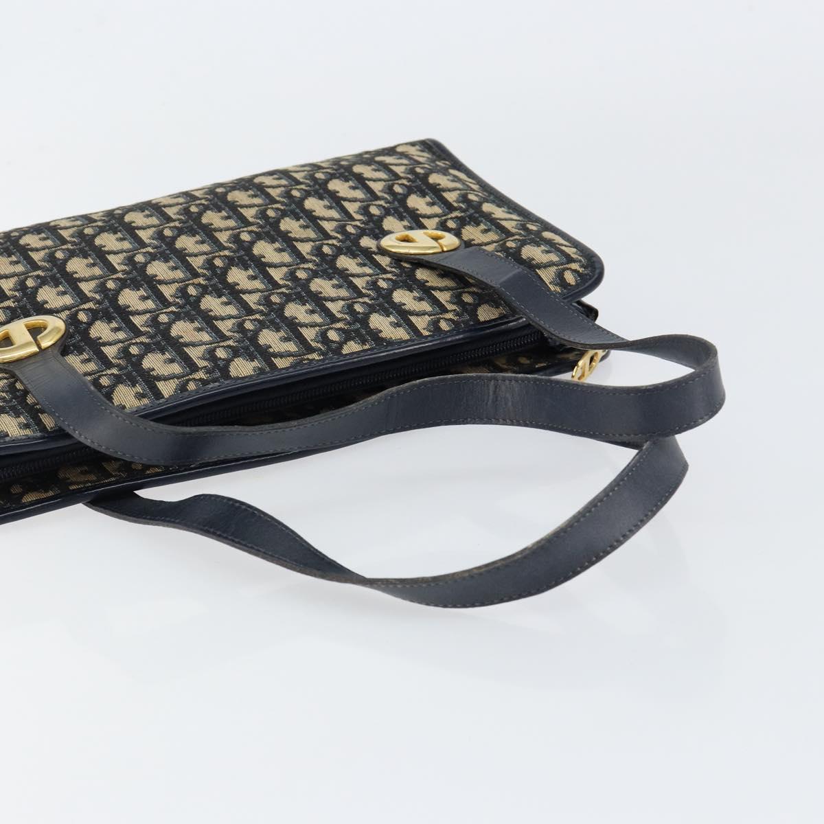 Christian Dior Trotter Canvas Hand Bag Navy Auth 152392