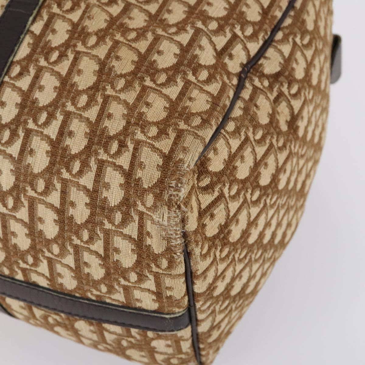 Christian Dior Trotter Canvas Boston Bag Brown Auth 152393