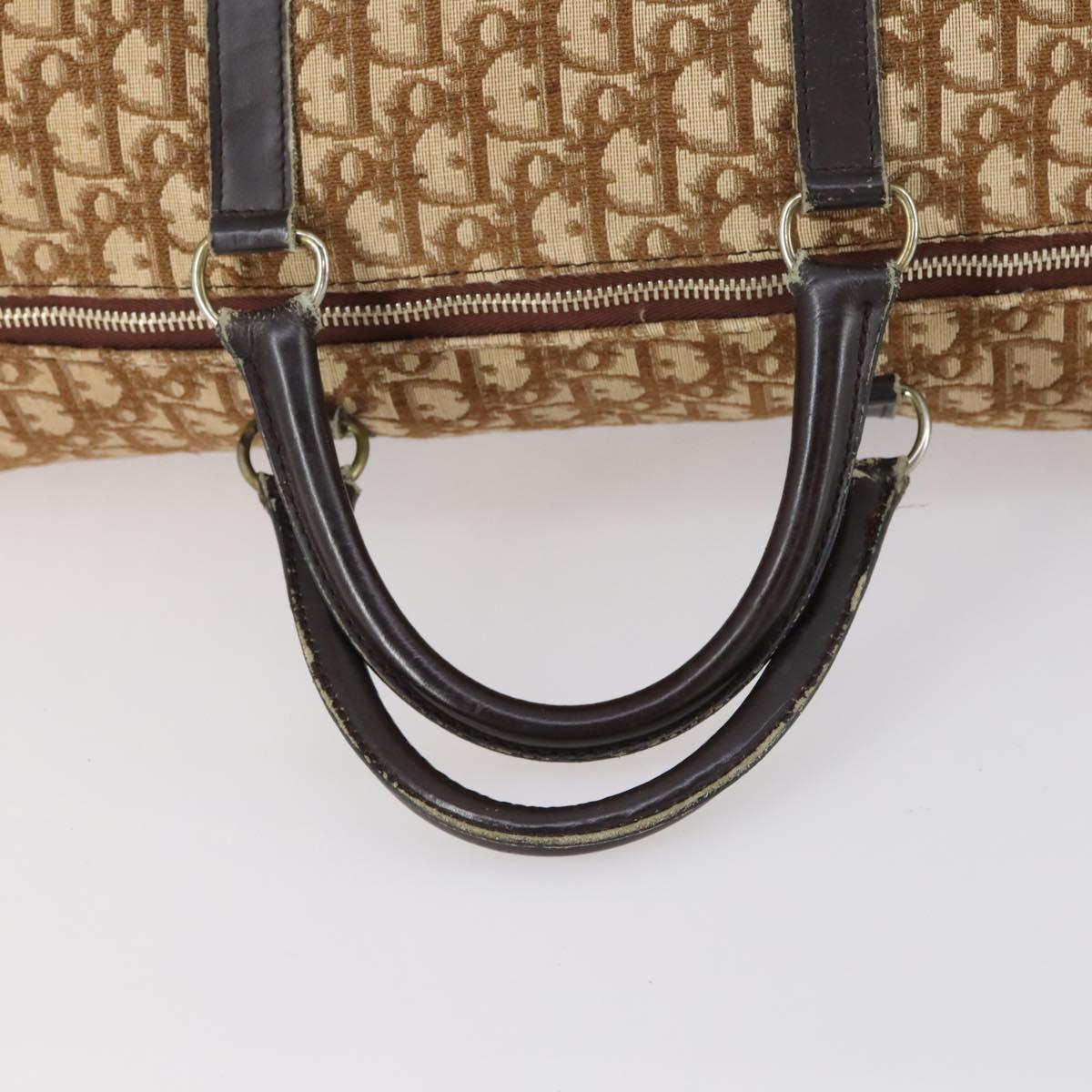 Christian Dior Trotter Canvas Boston Bag Brown Auth 152393