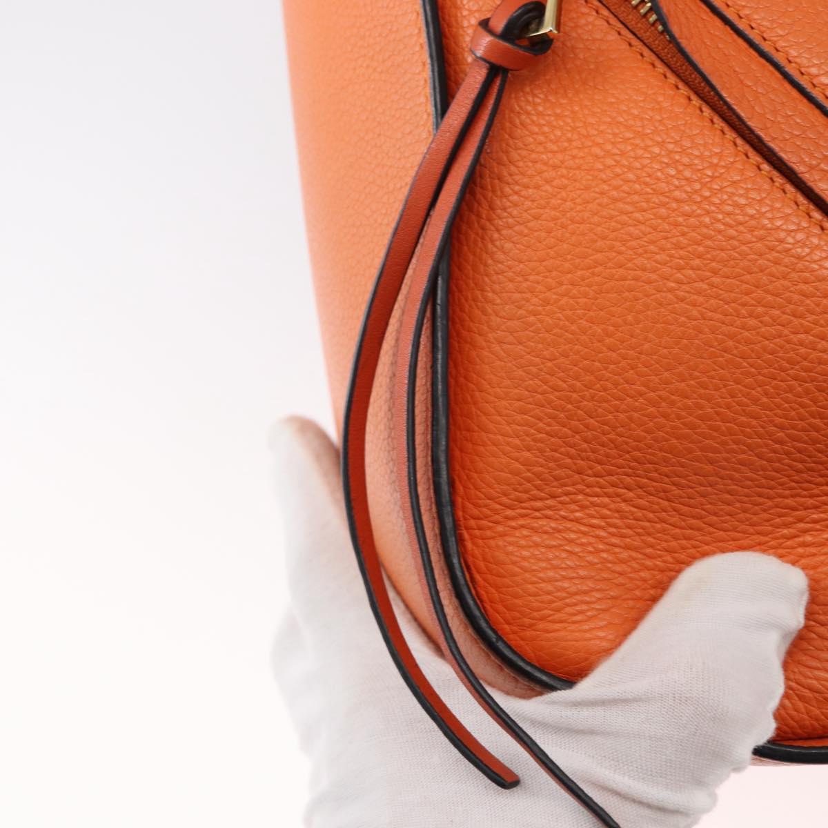 LOEWE Anagram Hammock Small Shoulder Bag Leather Orange Gold Auth 152394