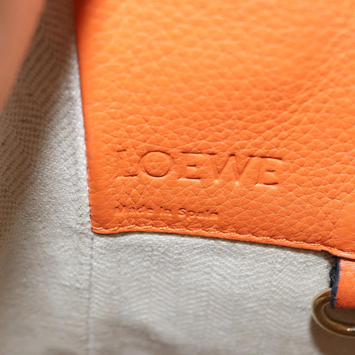 LOEWE Anagram Hammock Small Shoulder Bag Leather Orange Gold Auth 152394