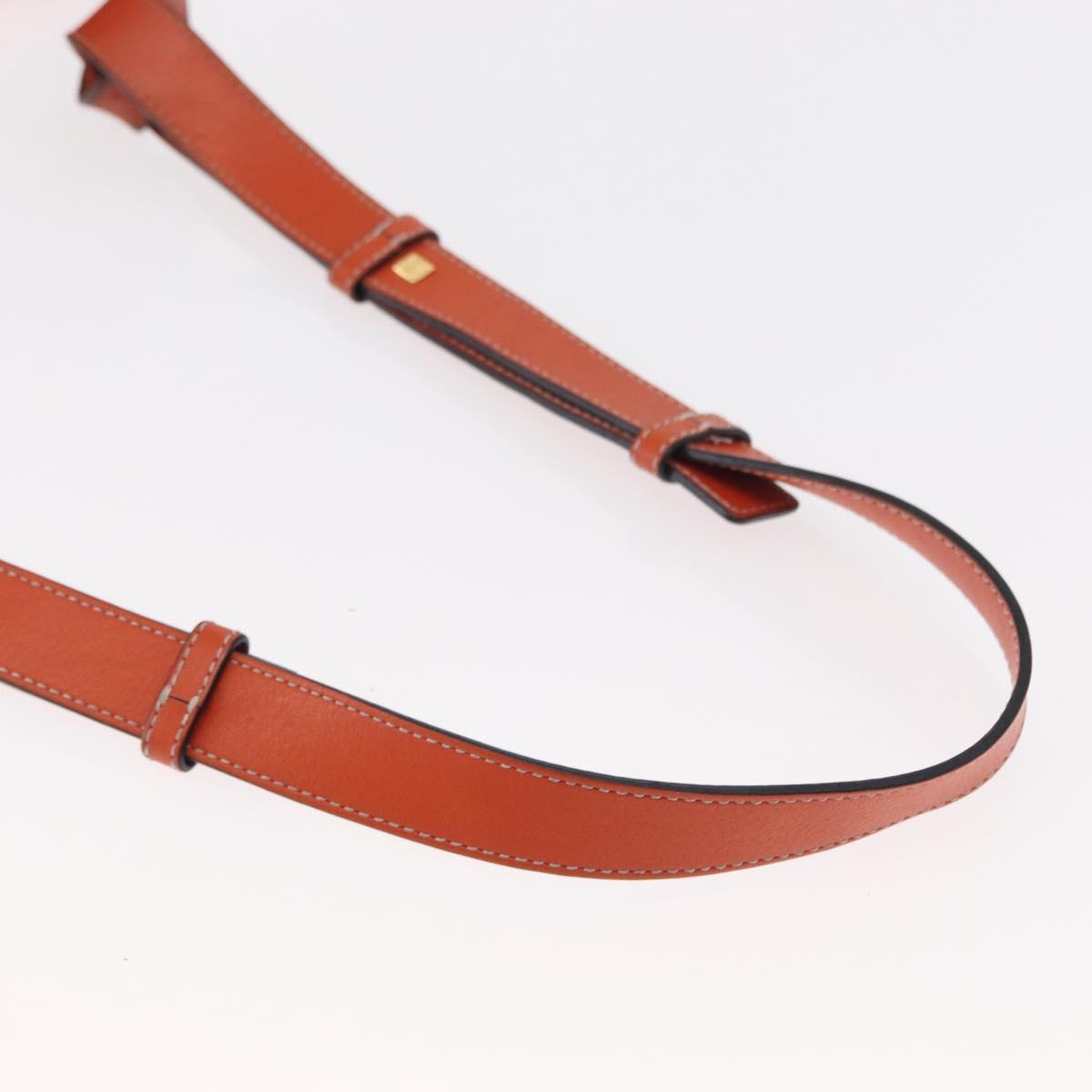 LOEWE Anagram Hammock Small Shoulder Bag Leather Orange Gold Auth 152394