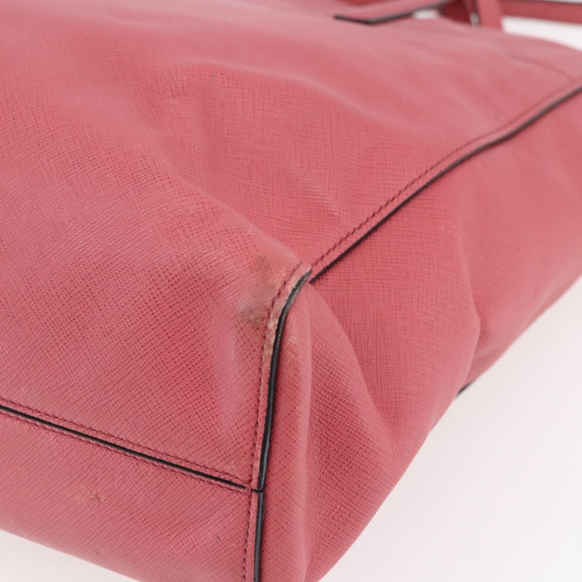 PRADA Tote Bag Leather 2way Pink Silver Auth 152397